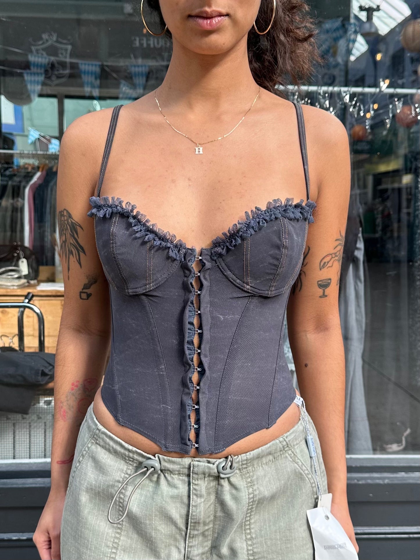 VALERY denim effect corset