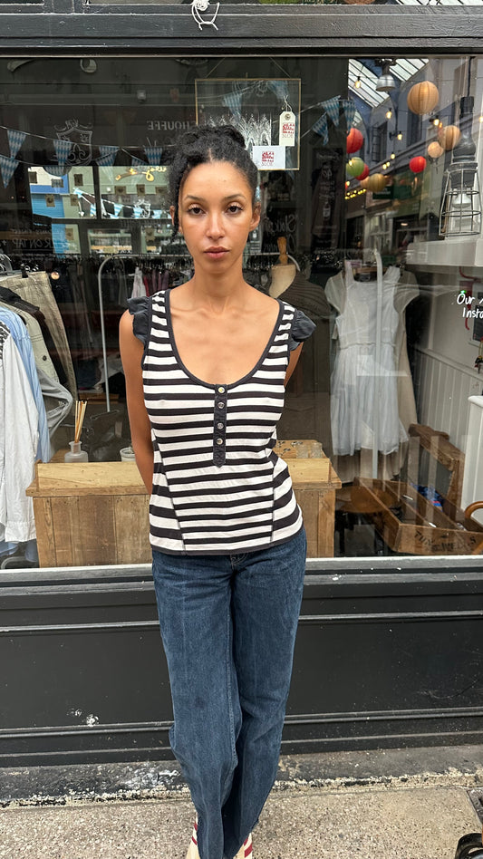 Black and white striped tank top