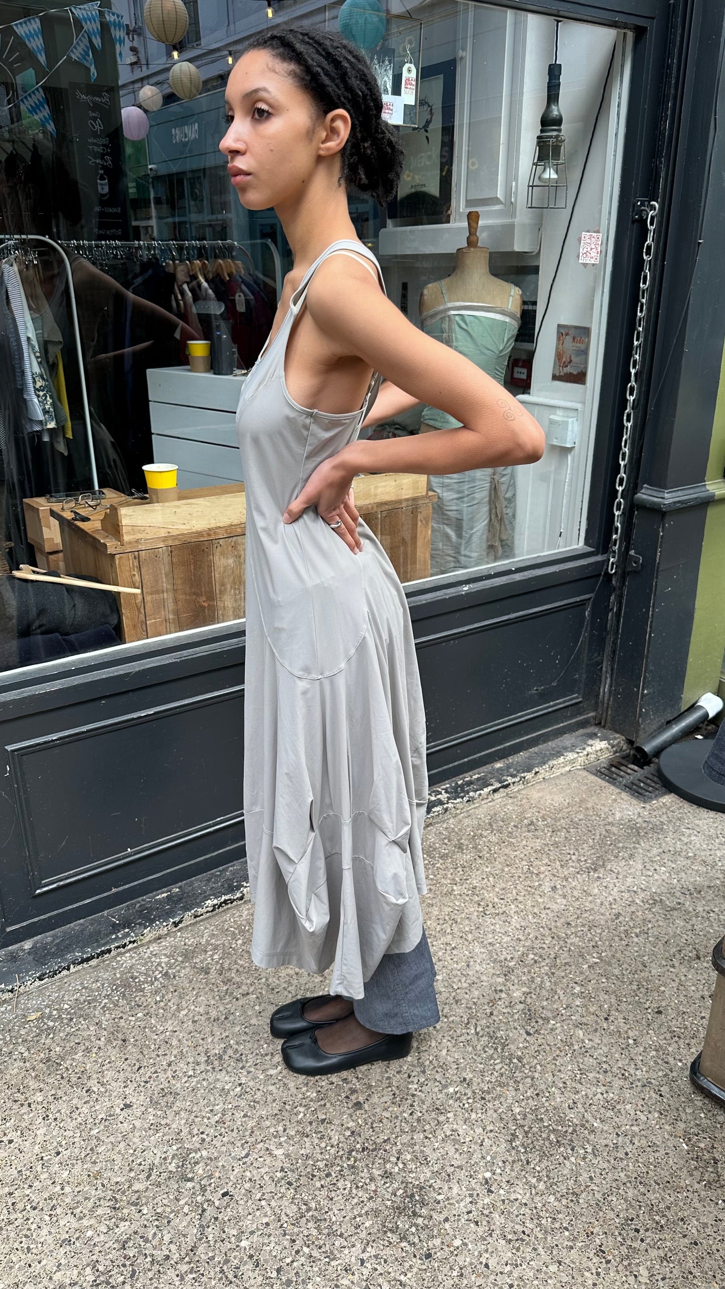 Asymmetric long dress