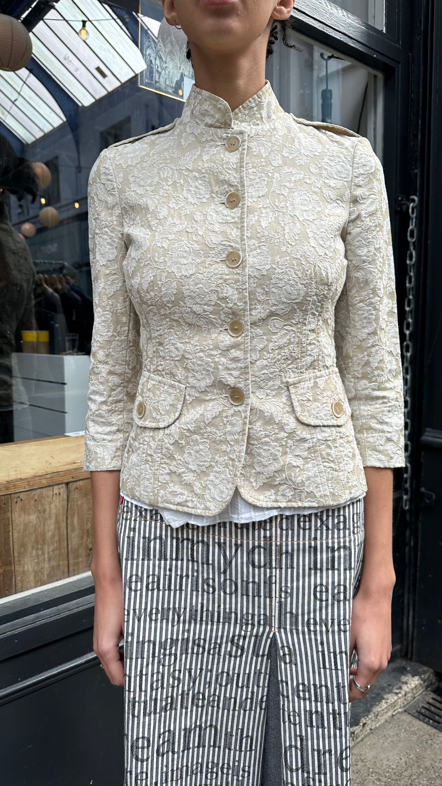 Cream brocade jacket