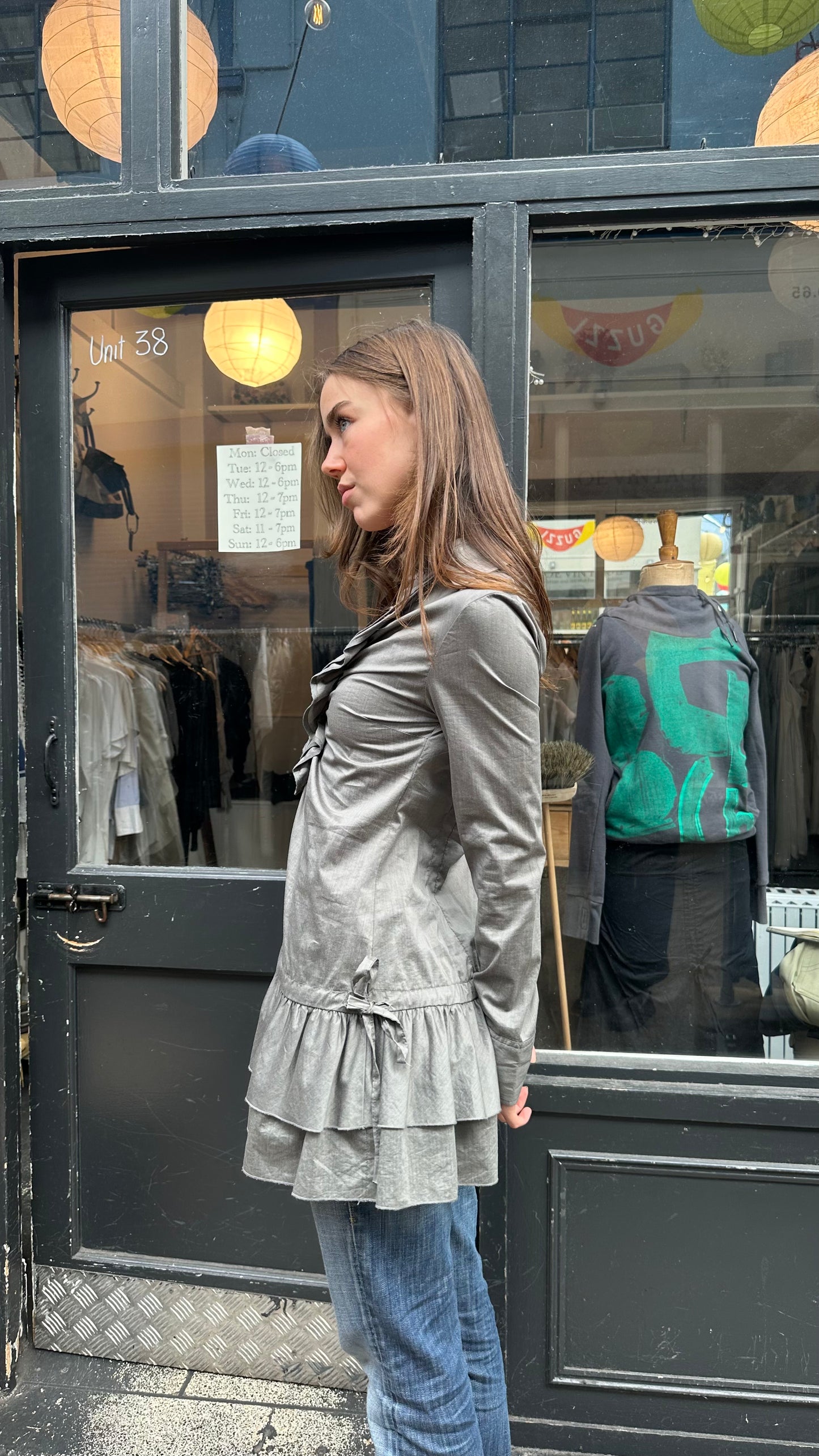 Grey drop waist baby doll dress