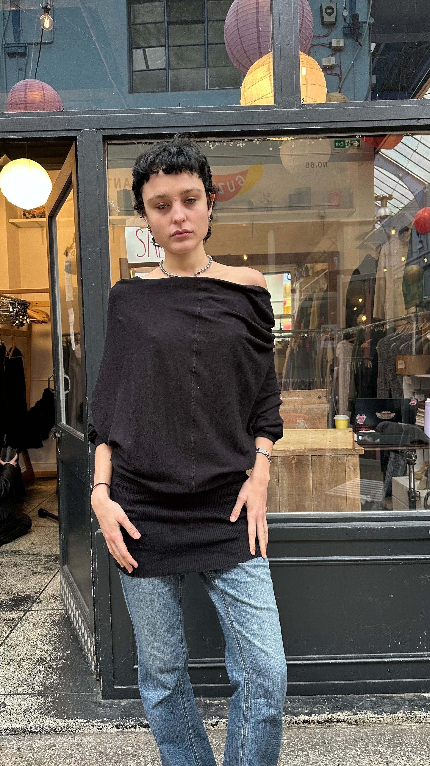 All Saints black slouchy dress