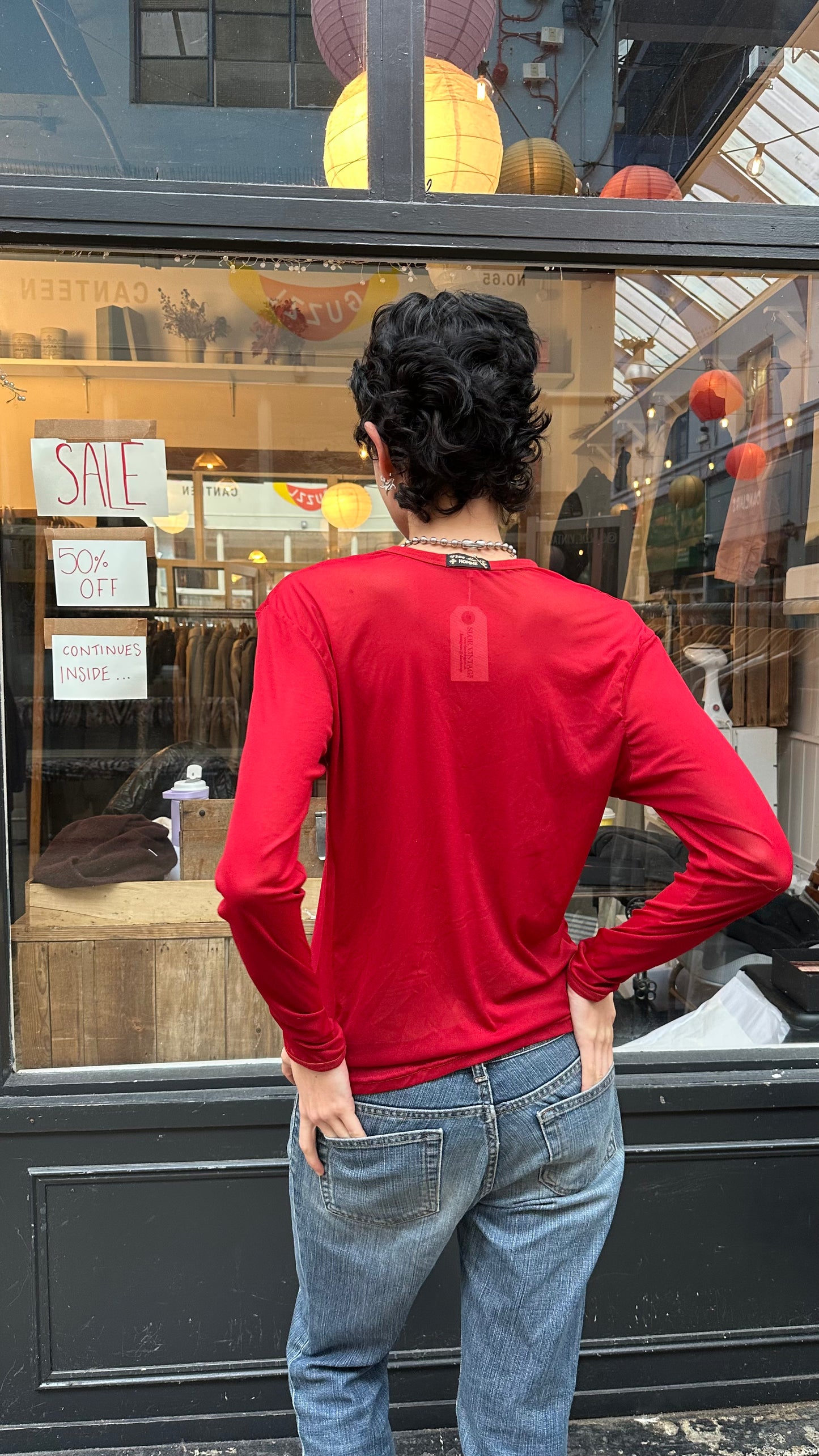 Vive maria red mesh long sleeve