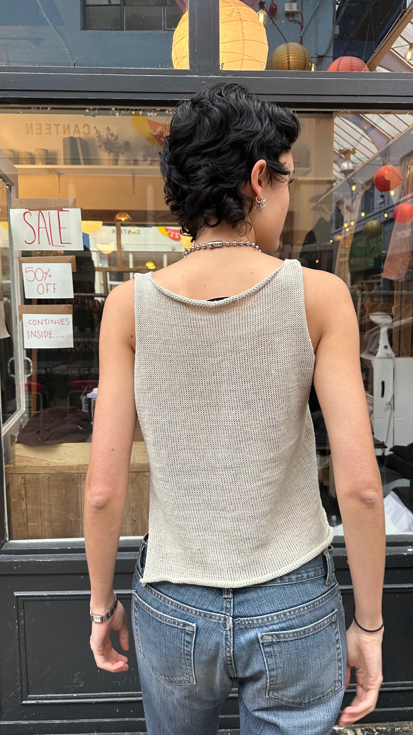Sarah Pacini asymetric knit tank