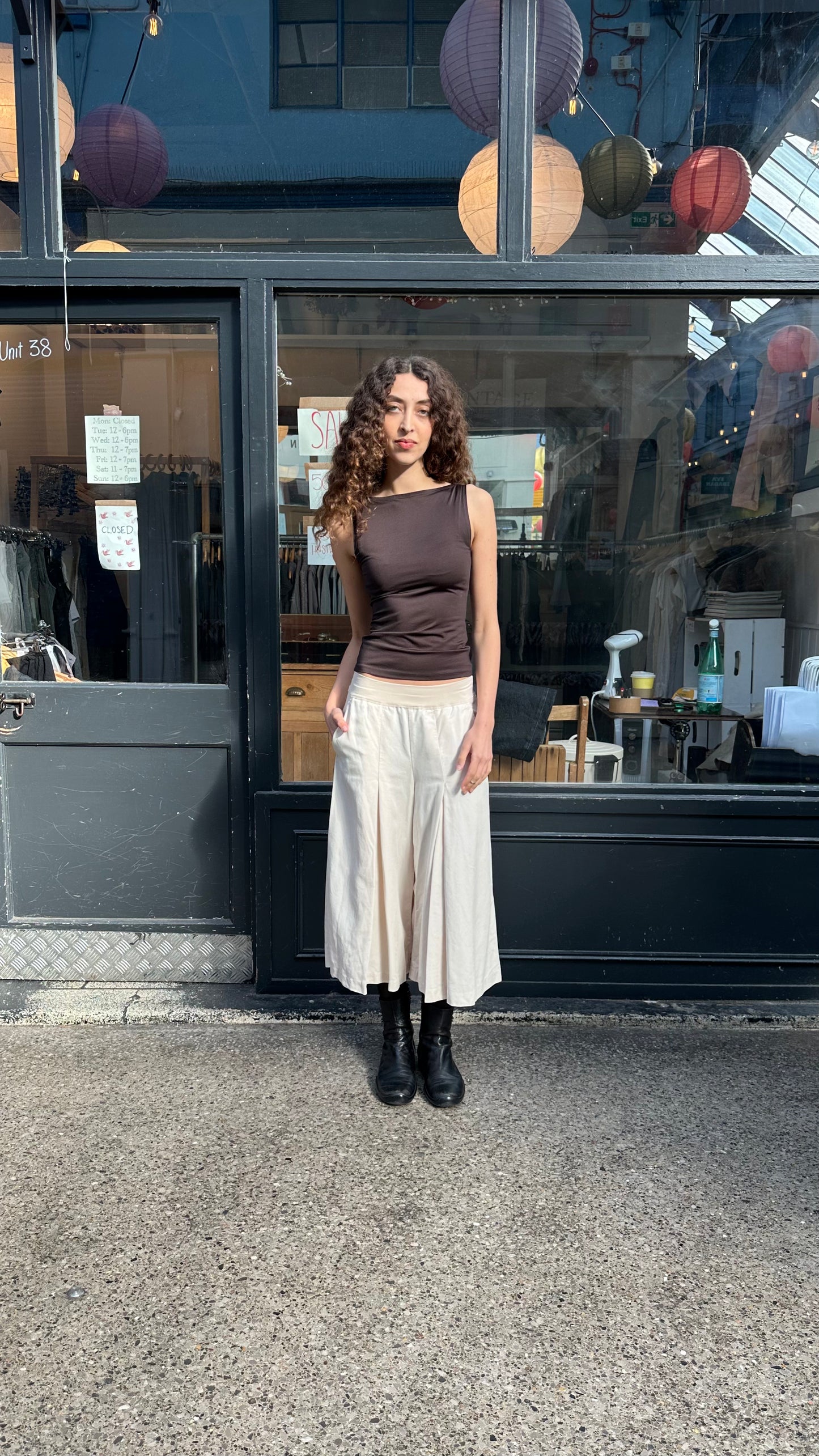 Cream cotton culottes