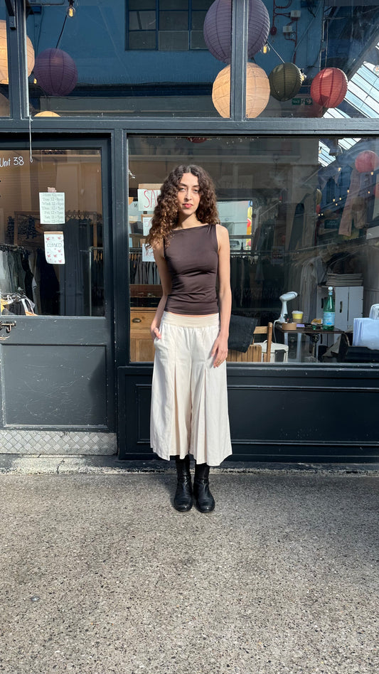 Cream cotton culottes