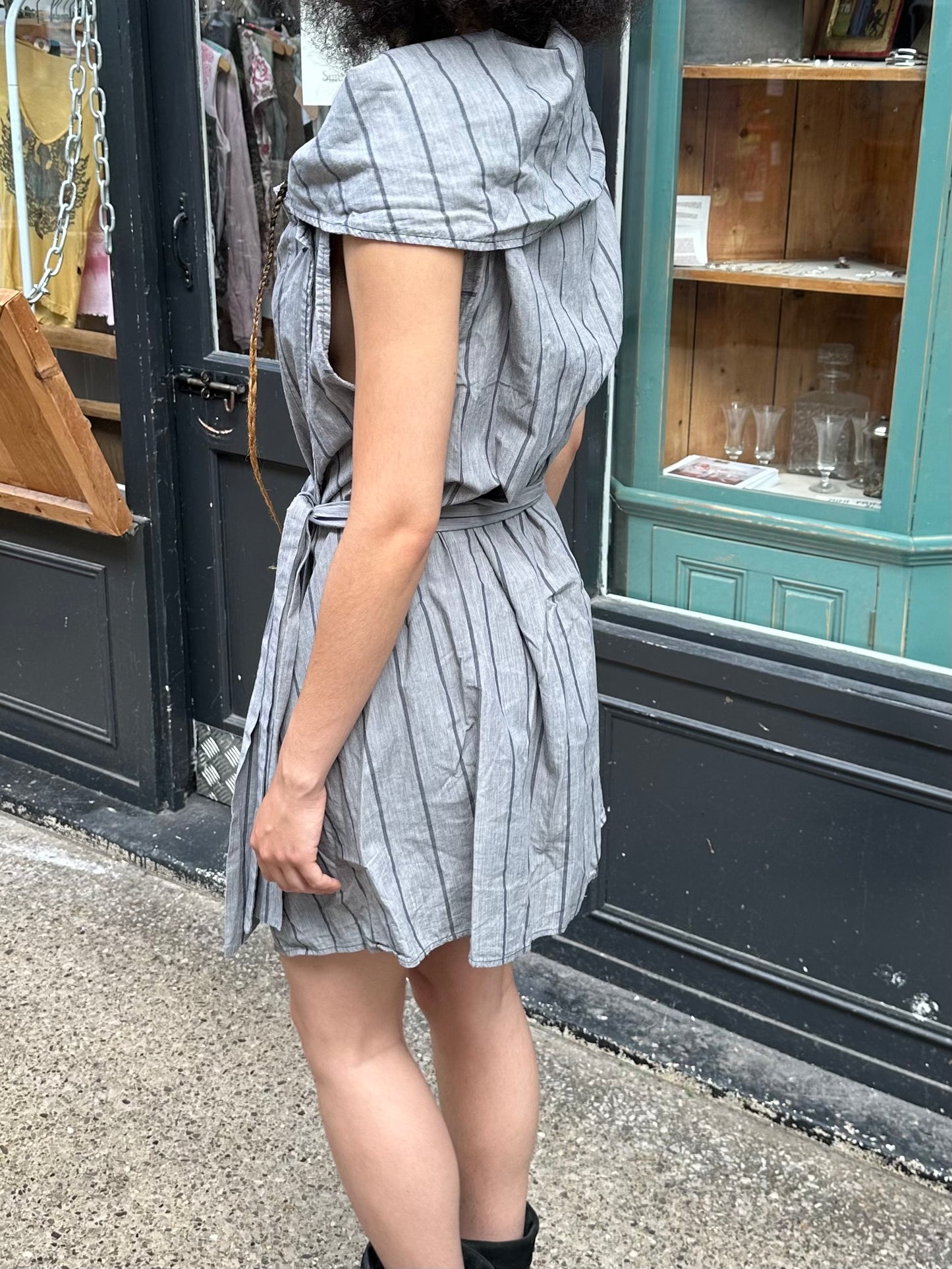 Bench Grey Striped Wrap Dress