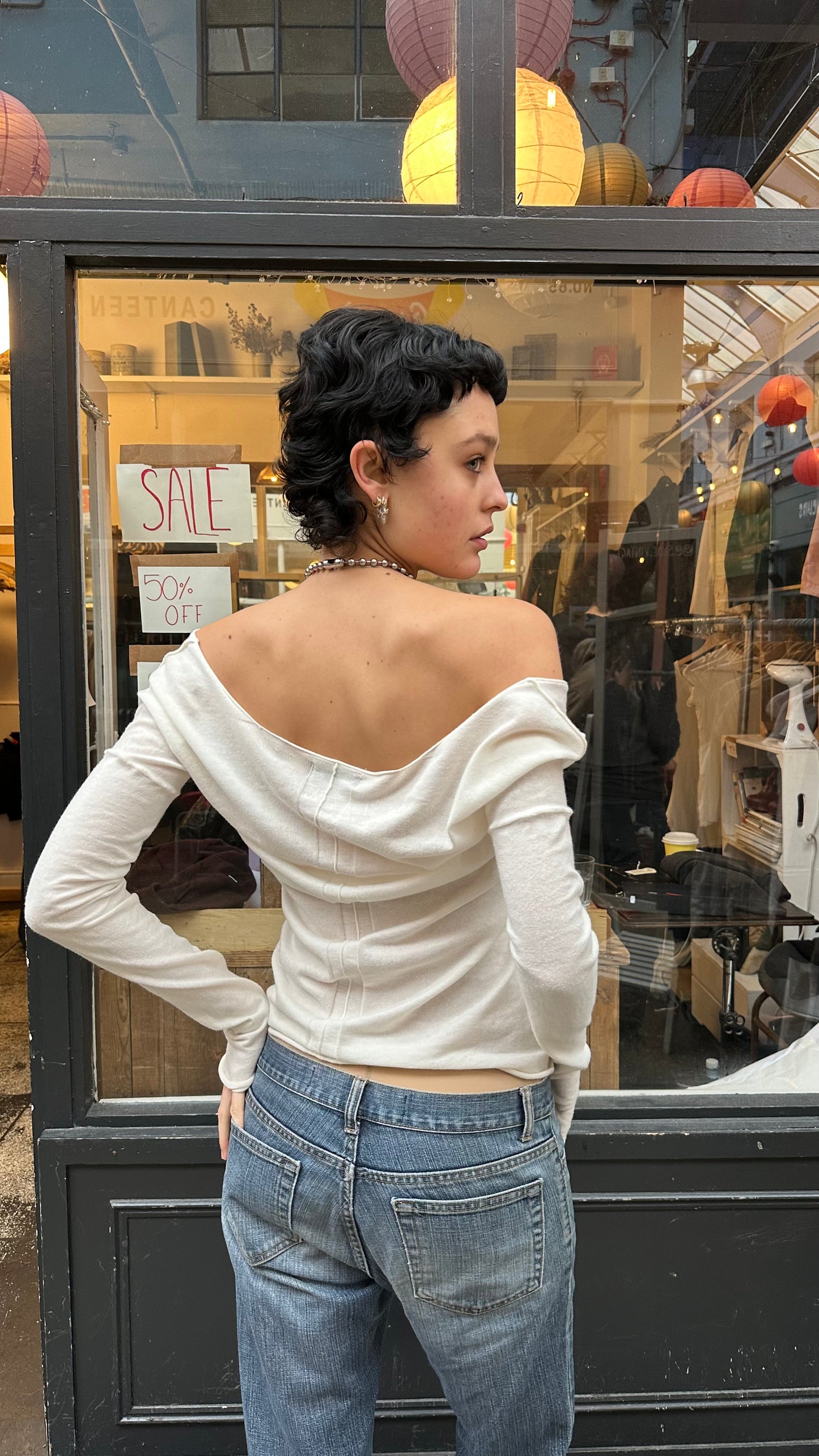 cotton fine knit reversible cardigan