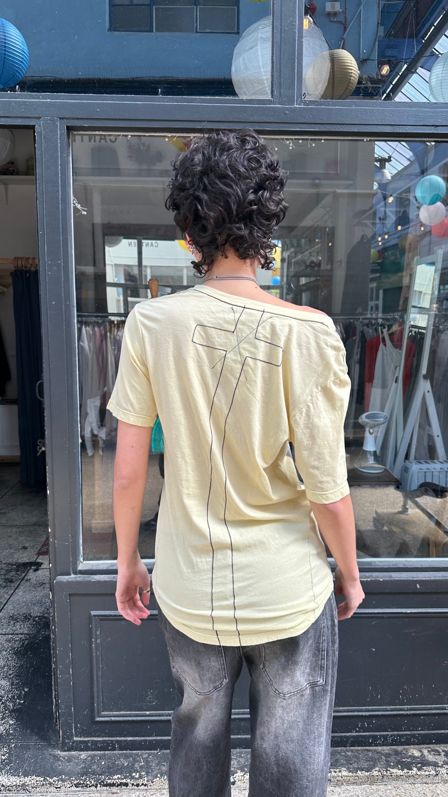 Yellow graphic slouchy Tshirt