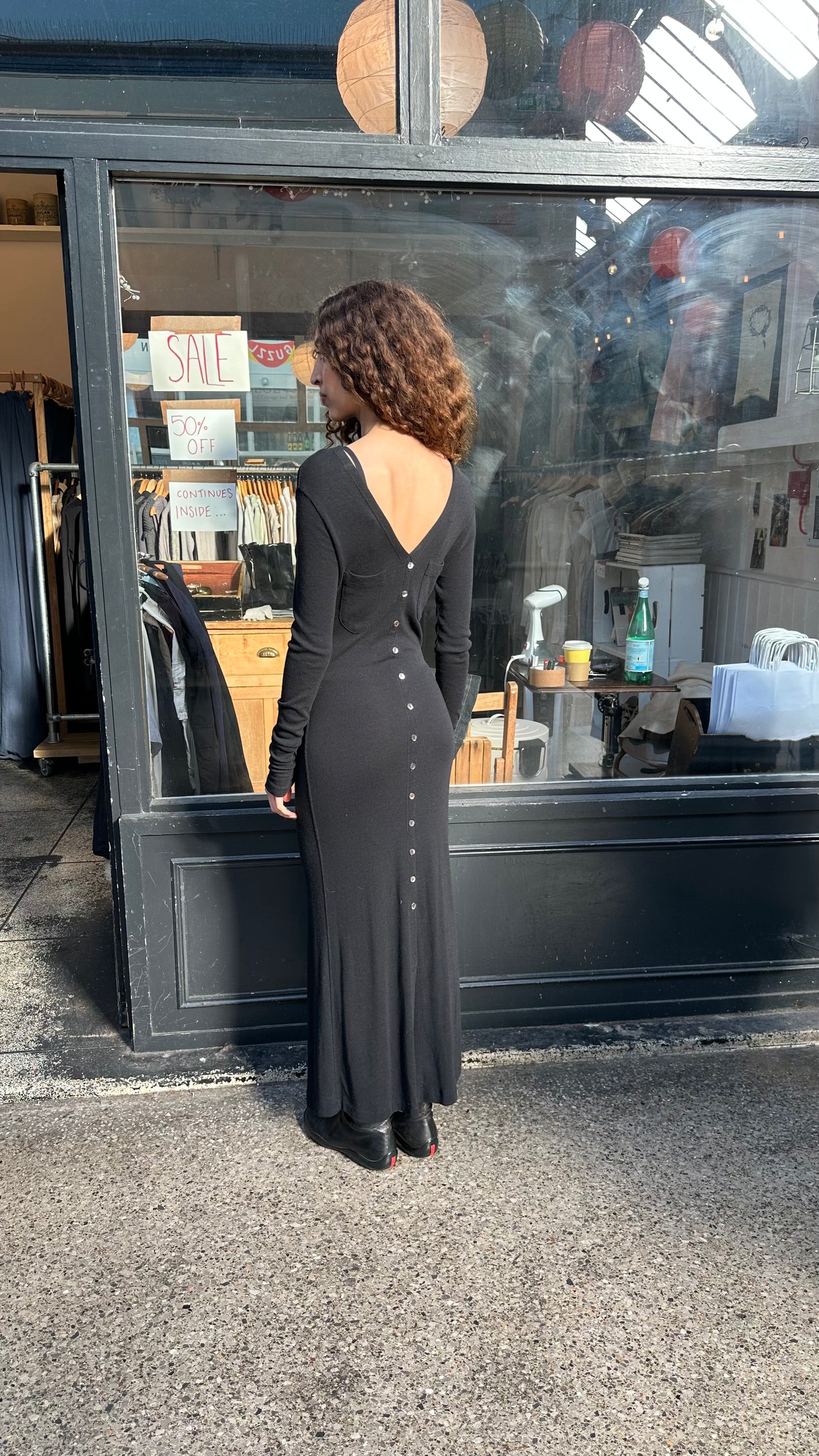 Maxi dress with buttons