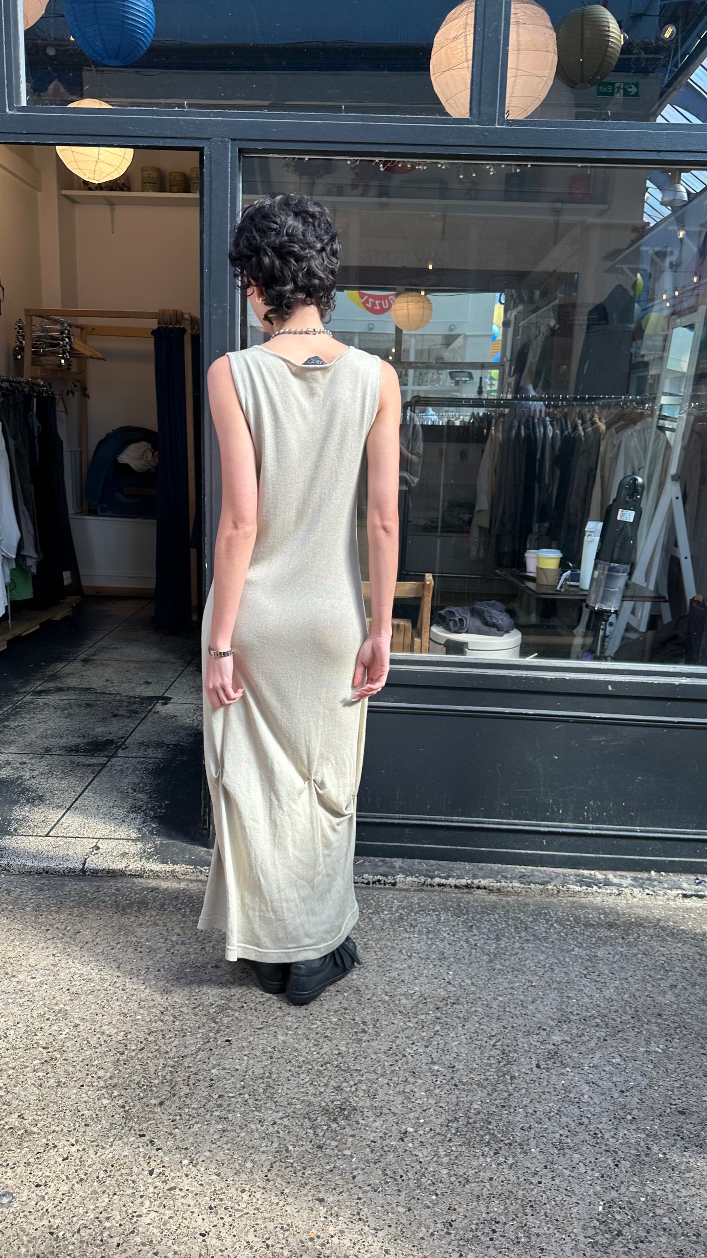 Shift dress with ruching