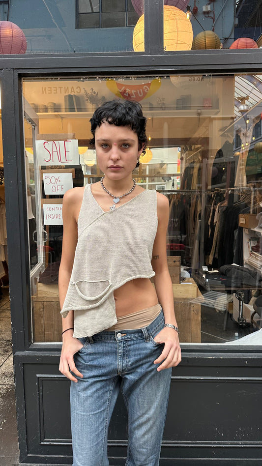Sarah Pacini asymetric knit tank