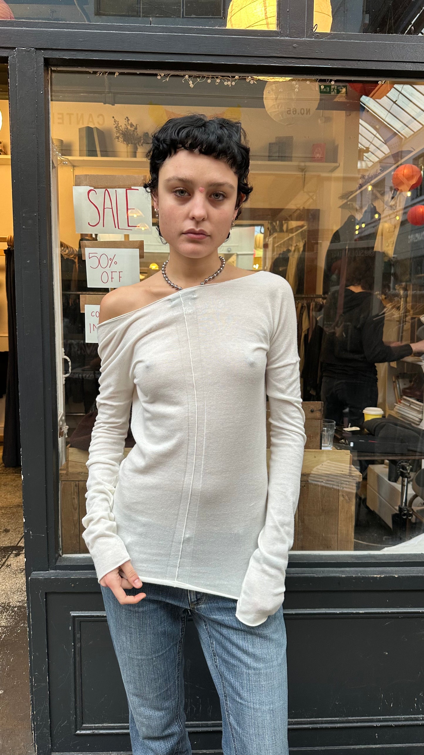 cotton fine knit reversible cardigan