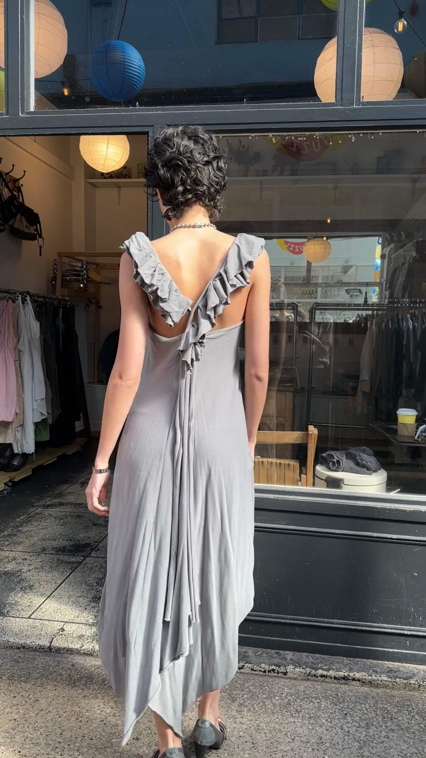 Grey asymmetric dress