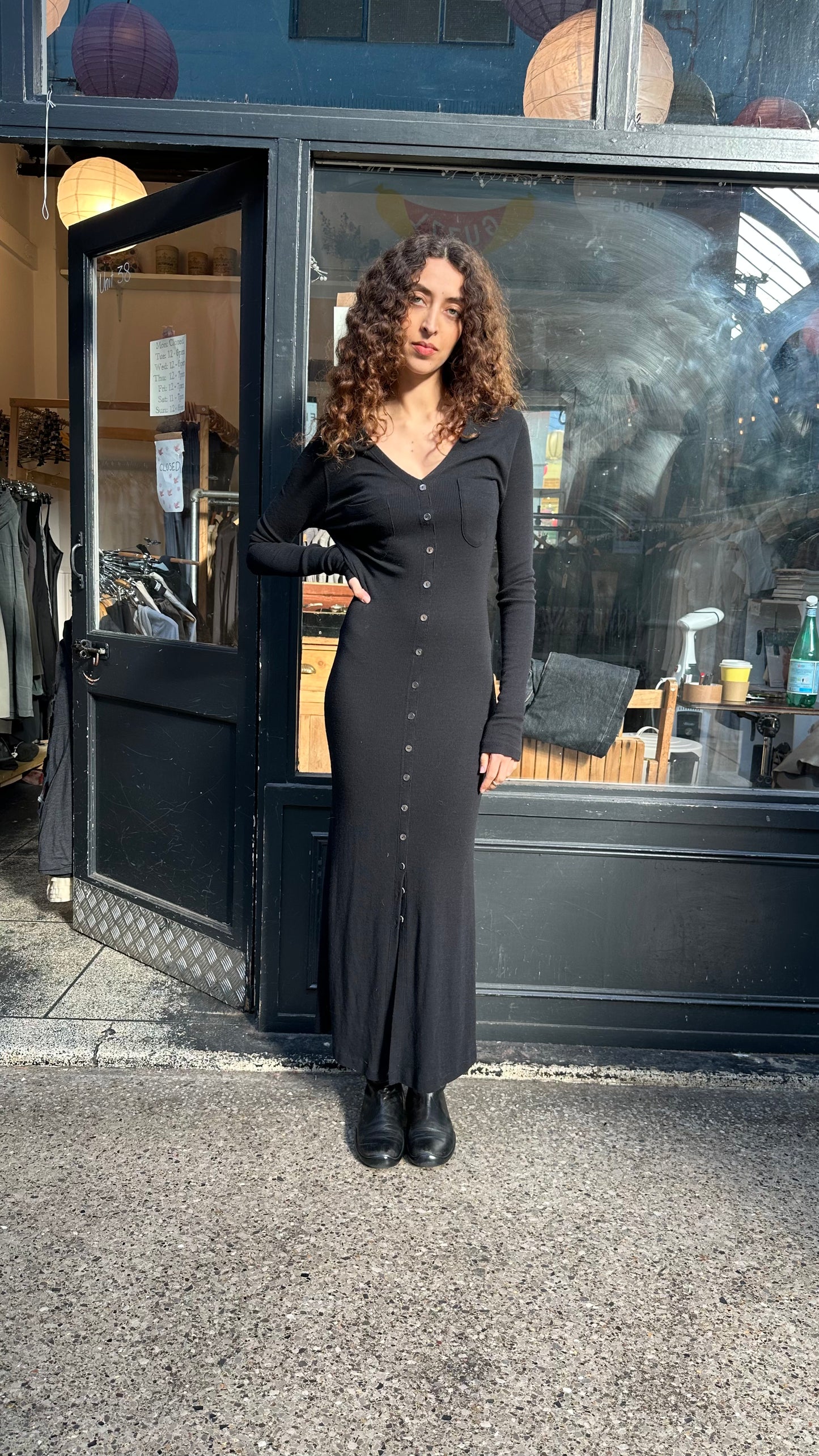 Maxi dress with buttons