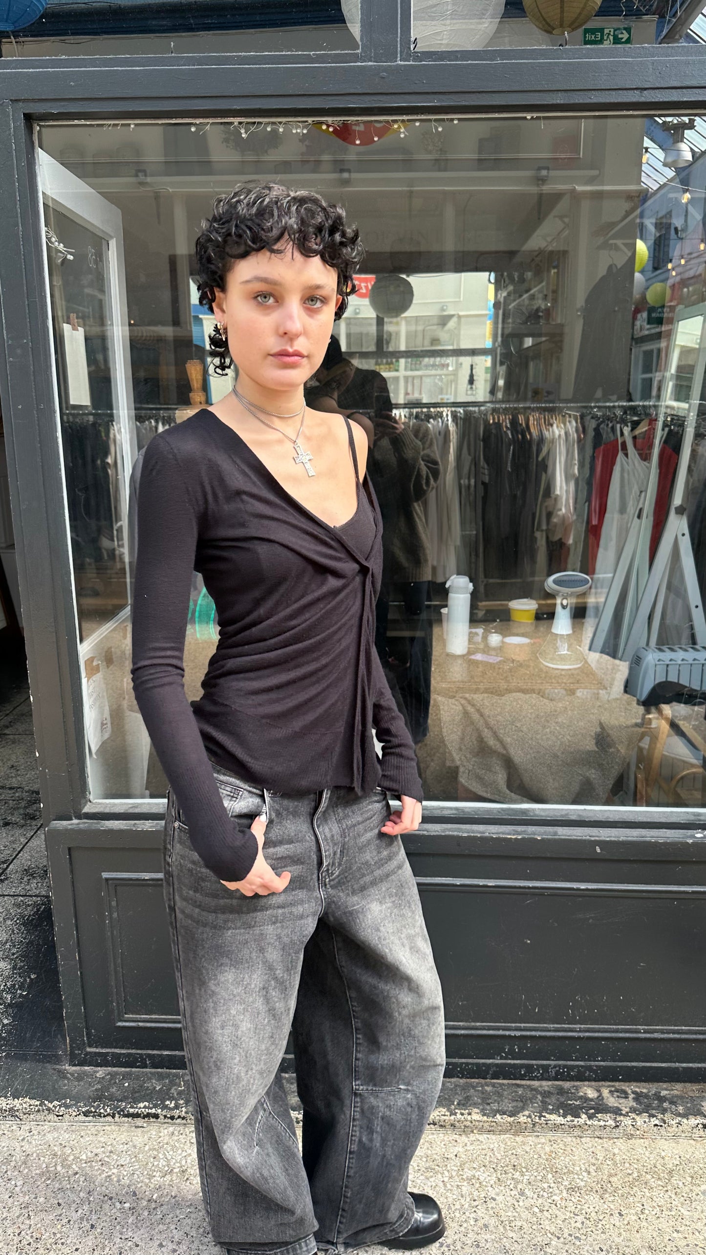 Black cardigan