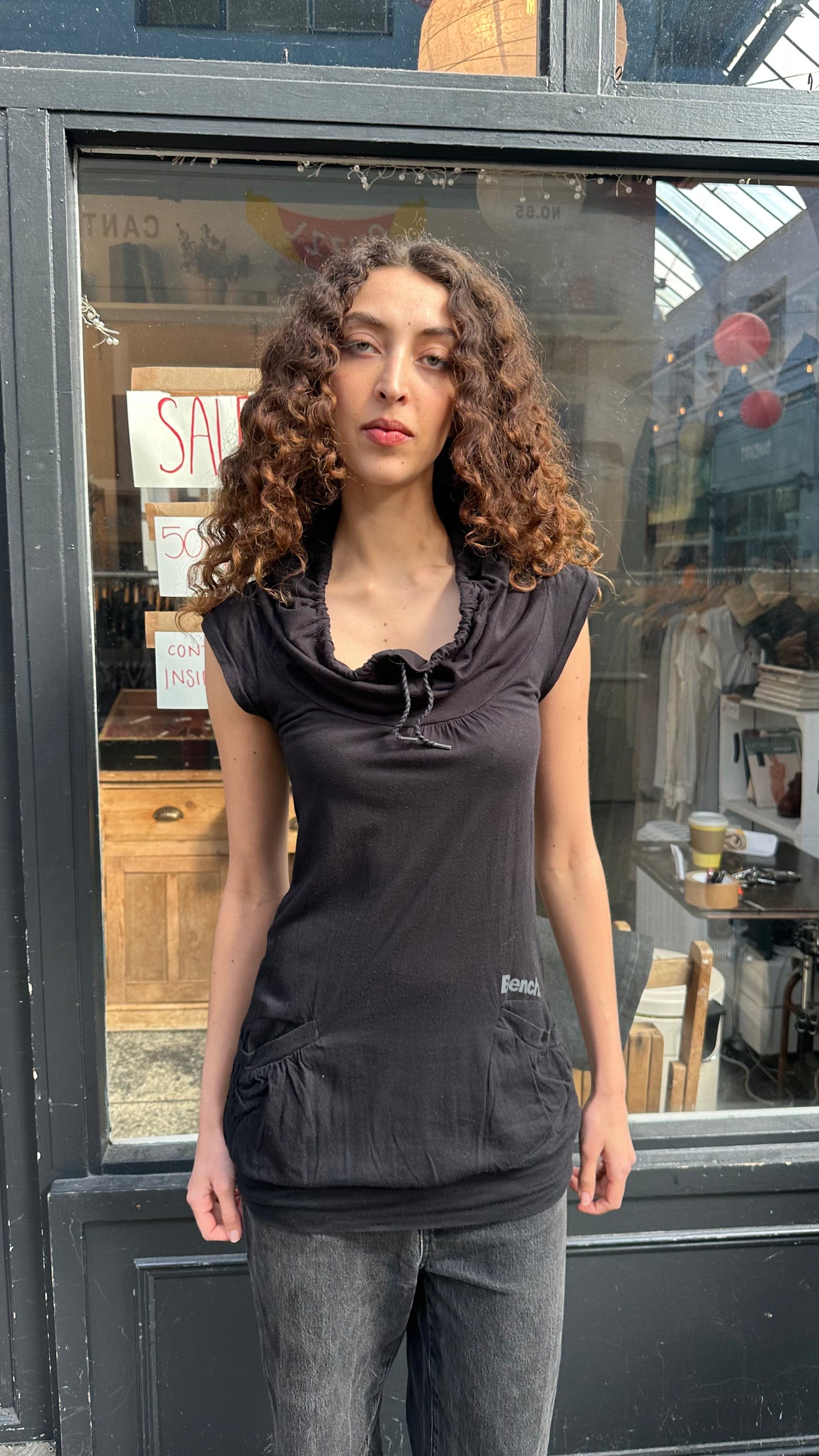 Drawstring tunic top