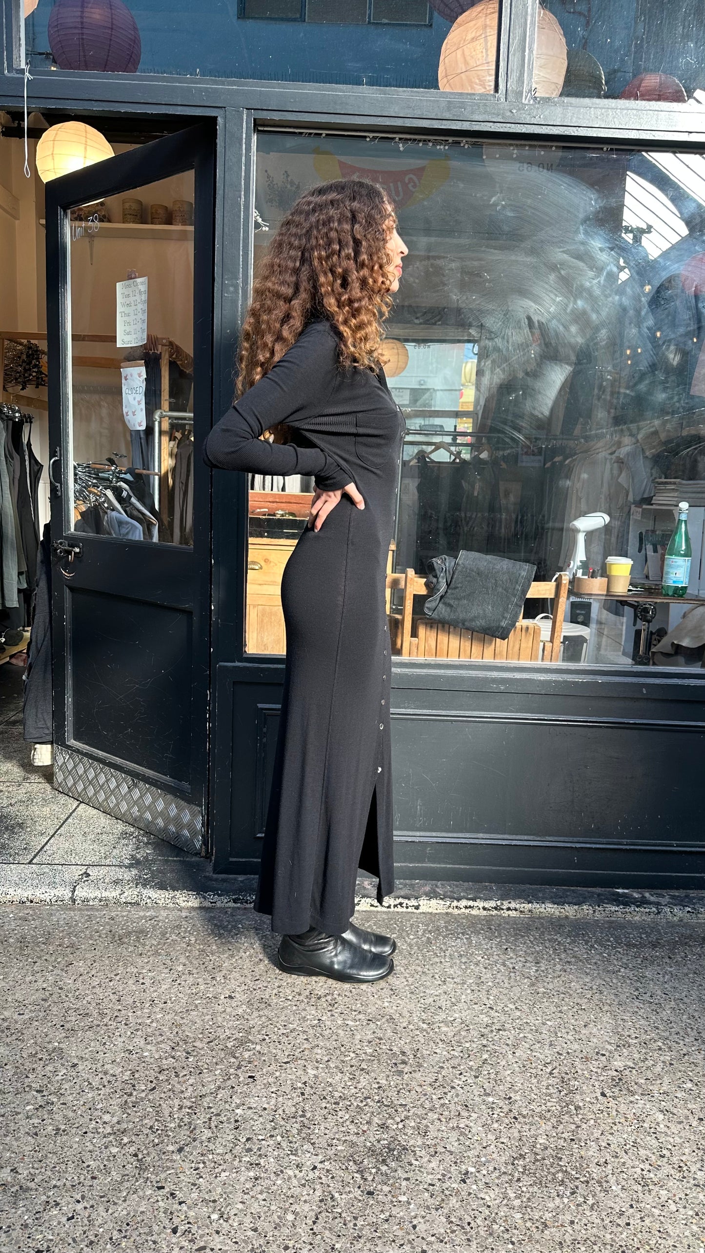 Maxi dress with buttons