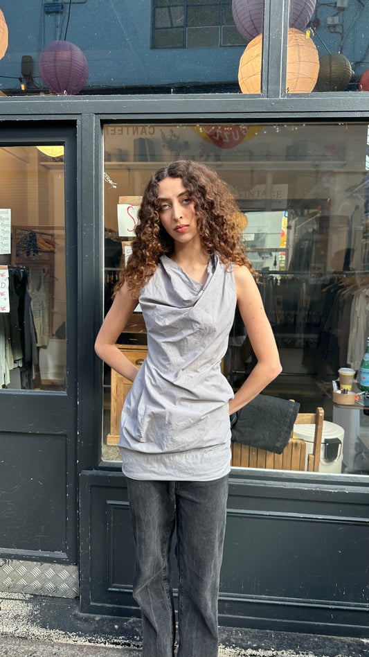 ALL SAINTS pinstripe cotton structured dress