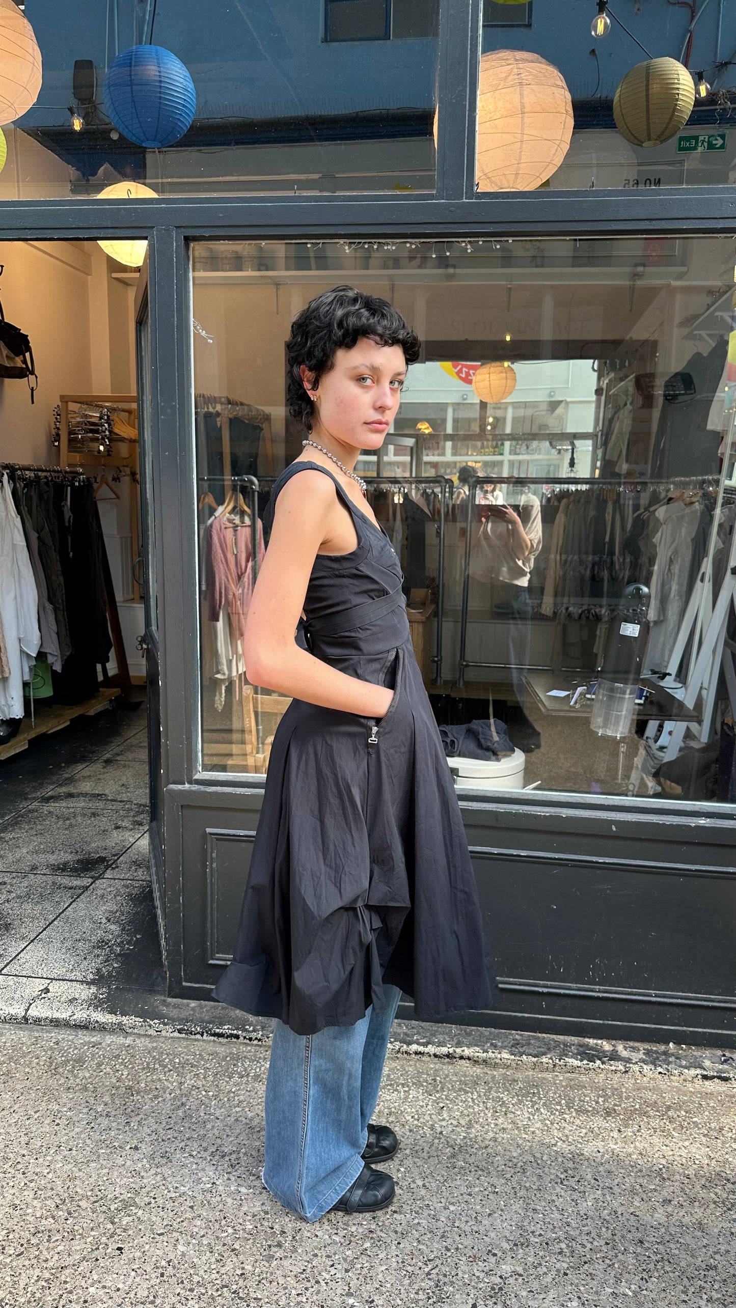 Zip dress with utility pockets