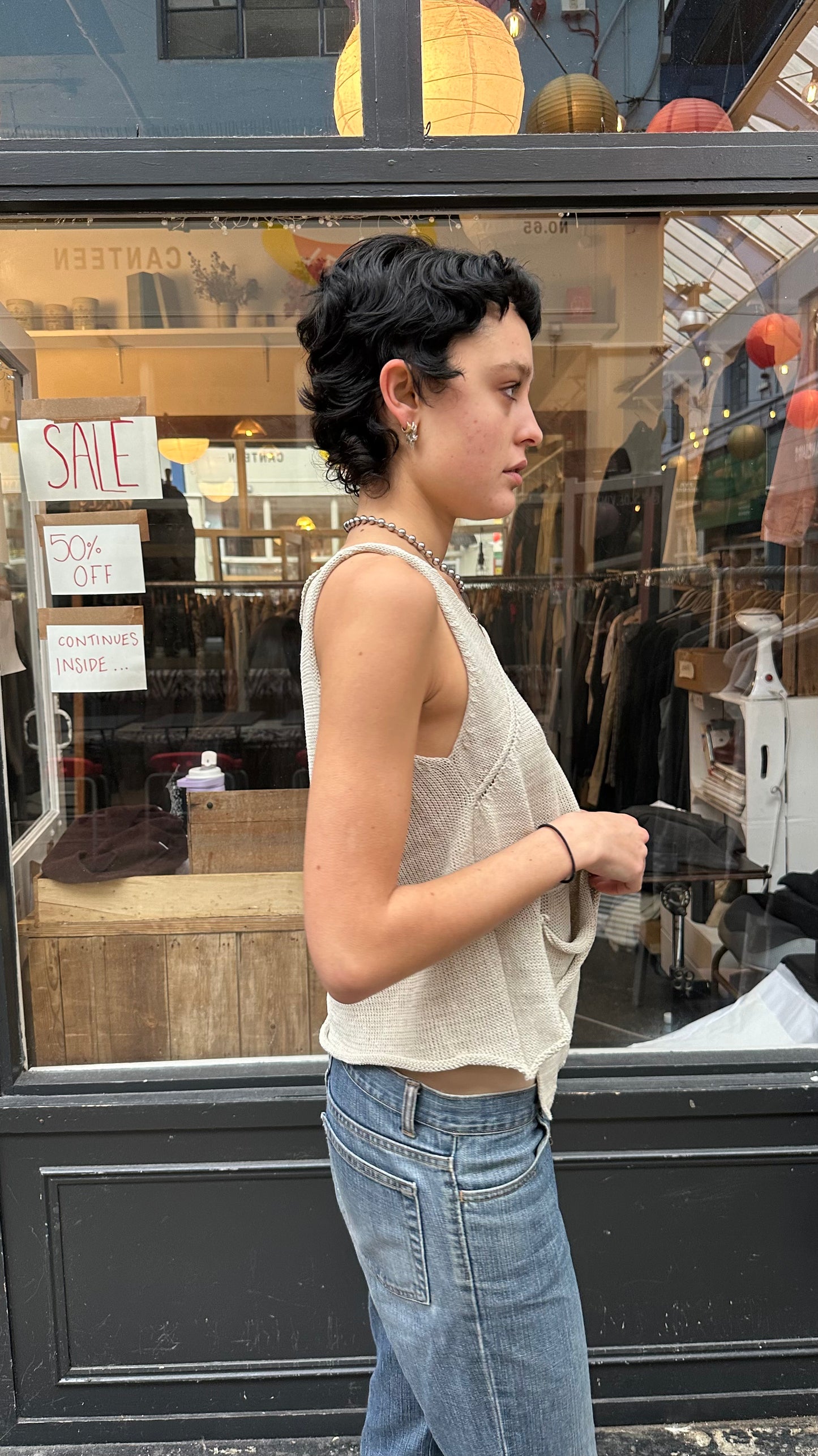 Sarah Pacini asymetric knit tank