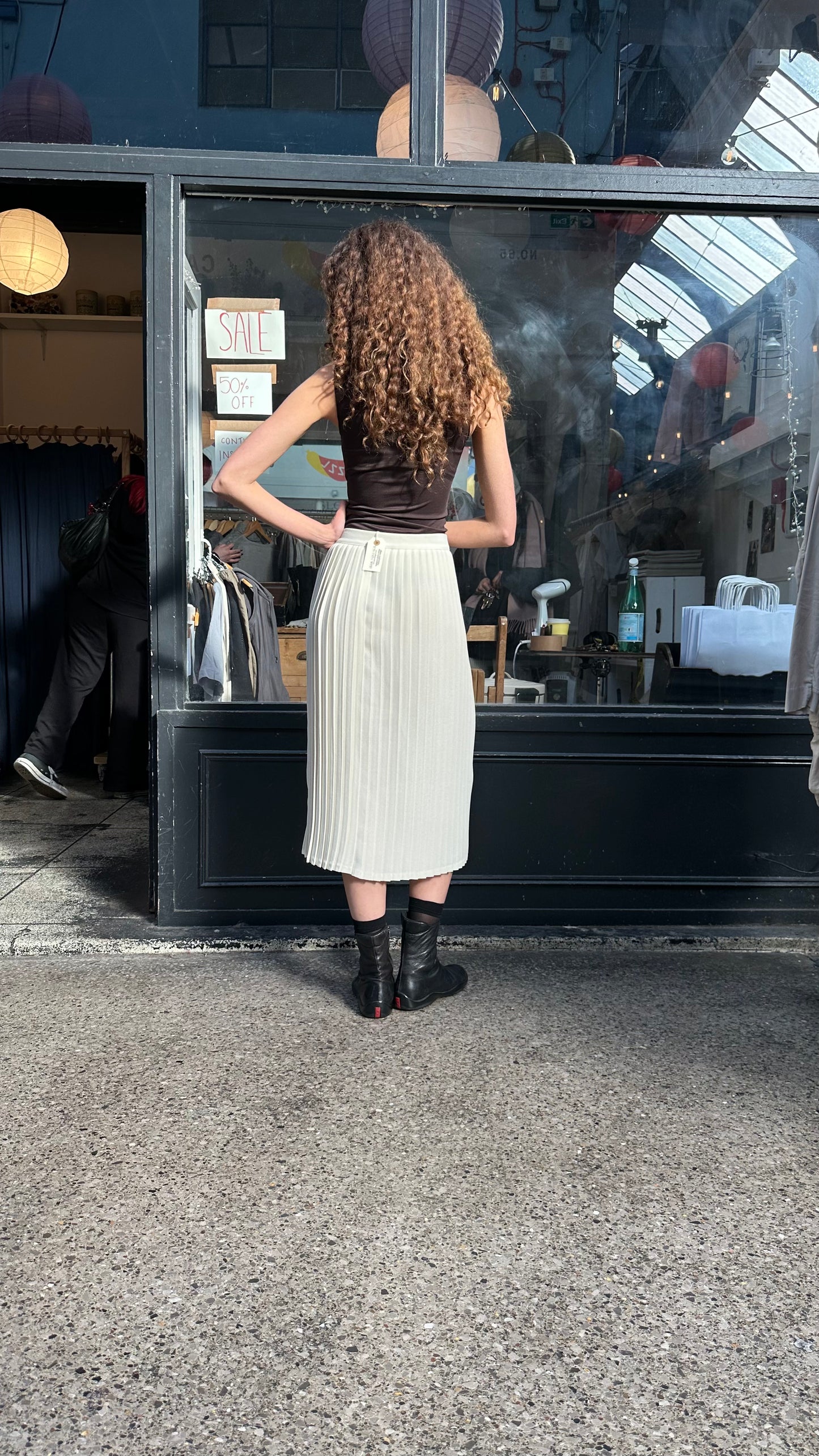 Pleated midi skirt