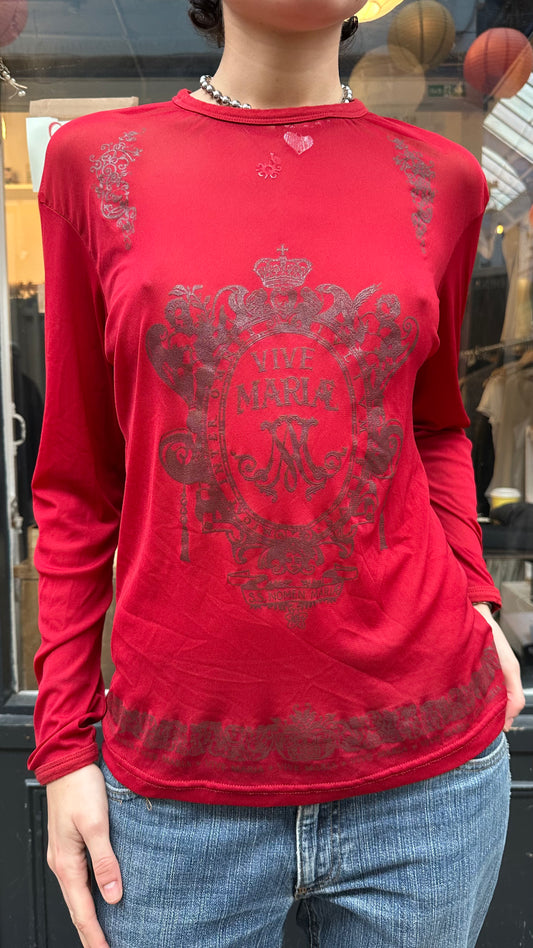 Vive maria red mesh long sleeve