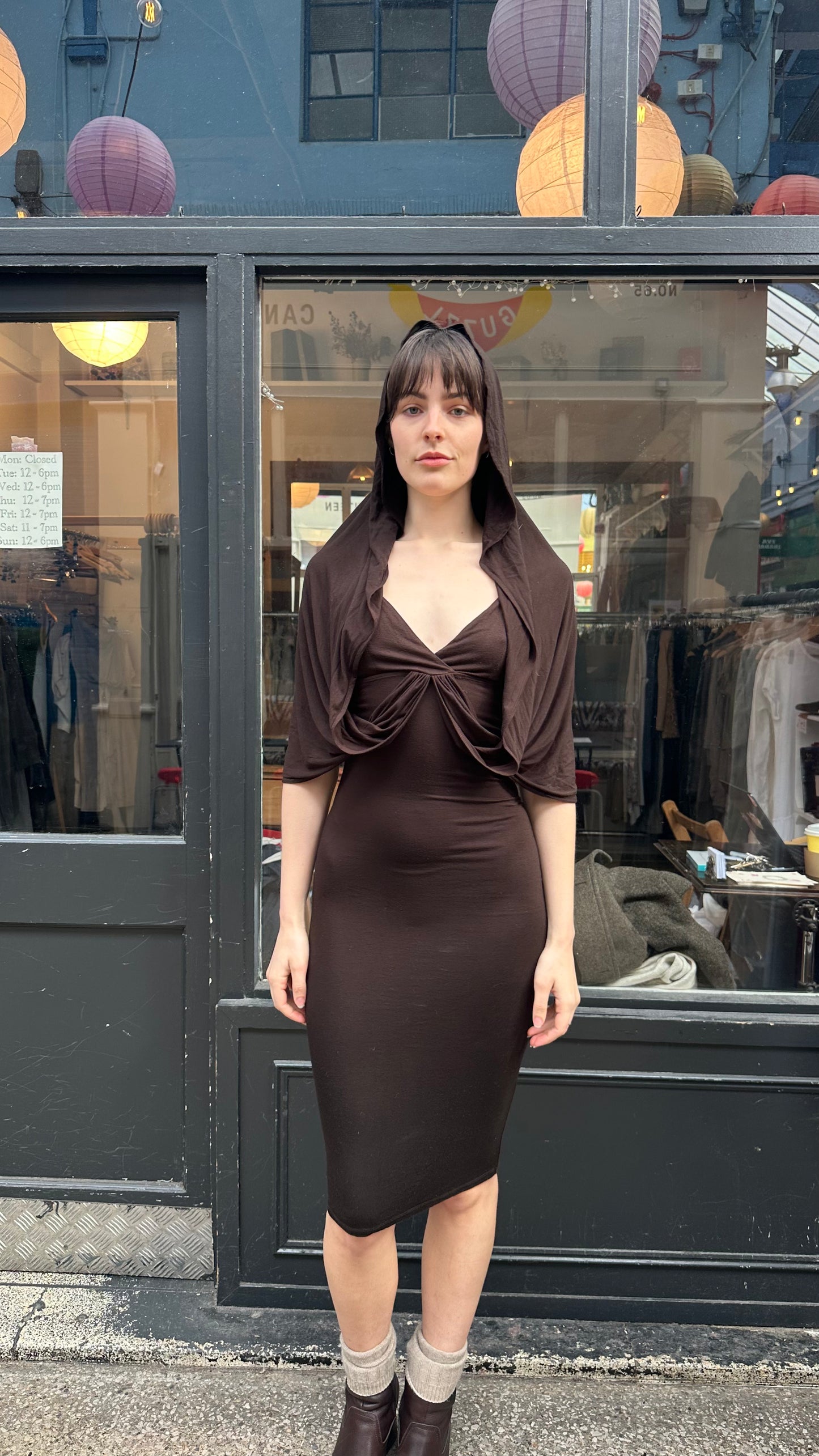 hooded multiwear dress