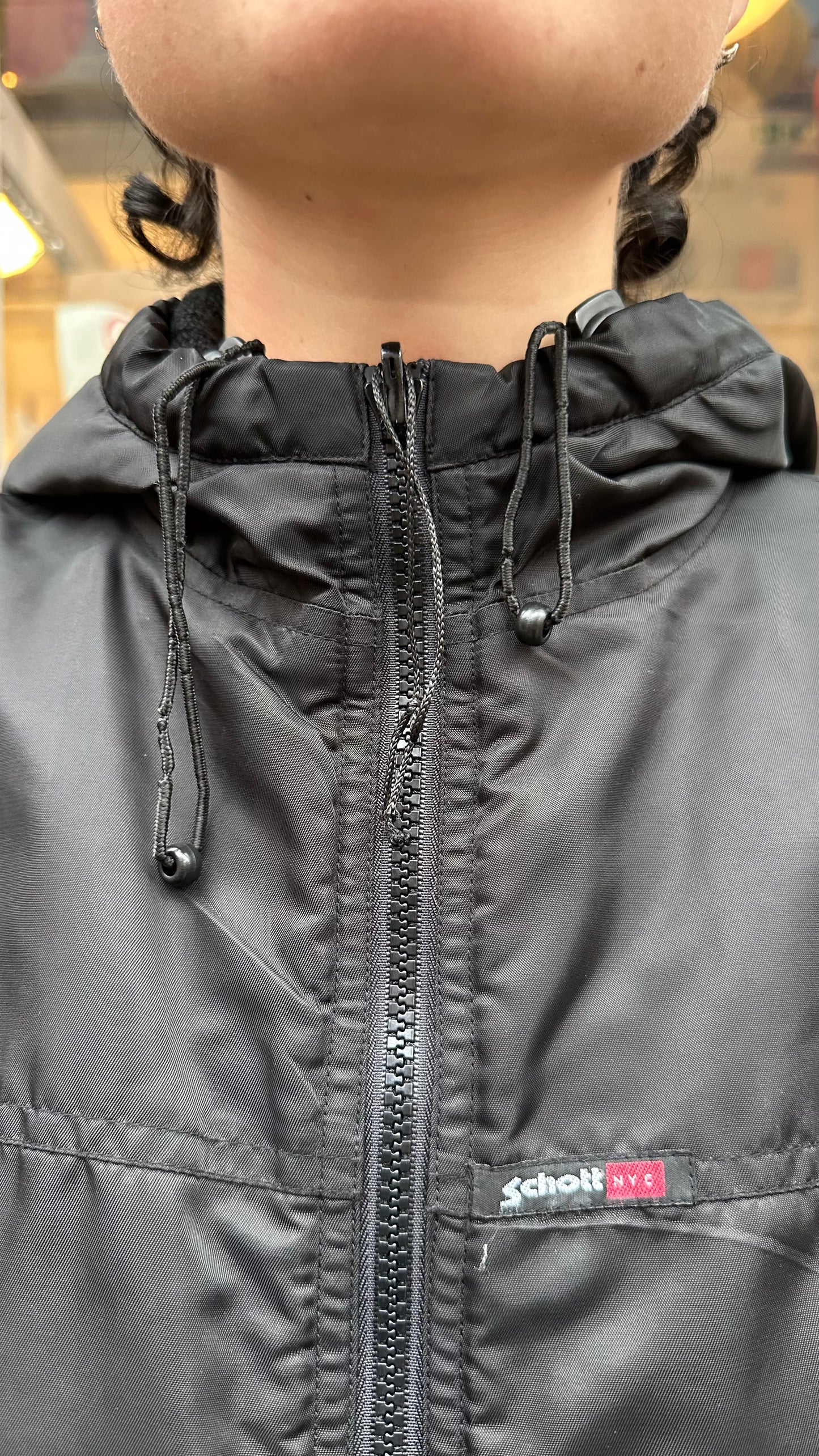 Schott reversible hooded gillet