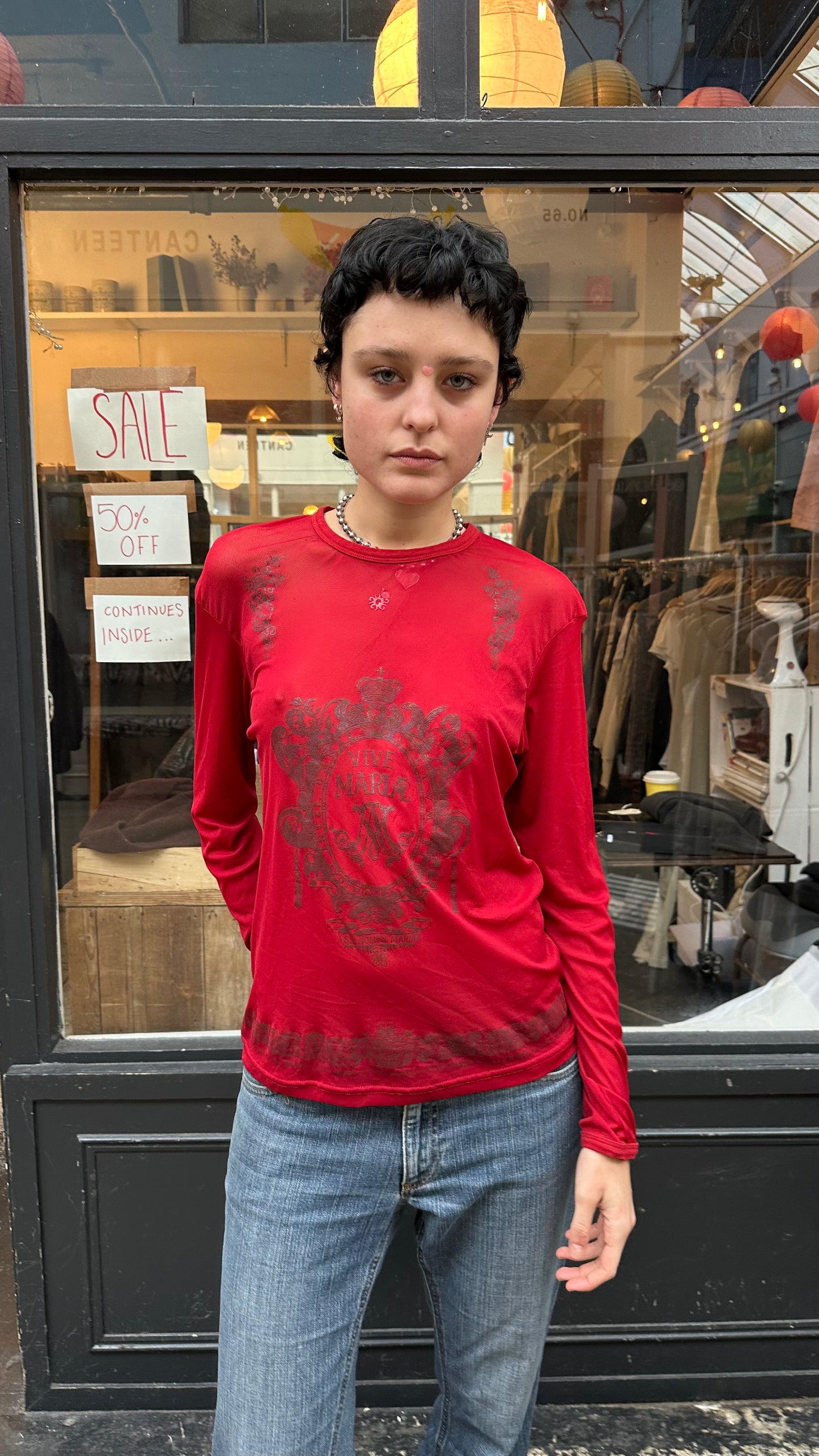 Vive maria red mesh long sleeve