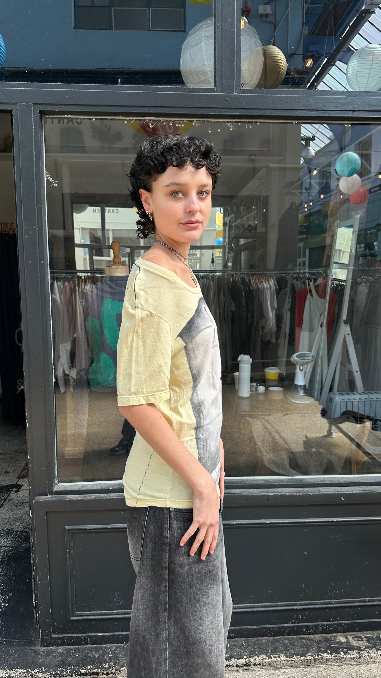 Yellow graphic slouchy Tshirt