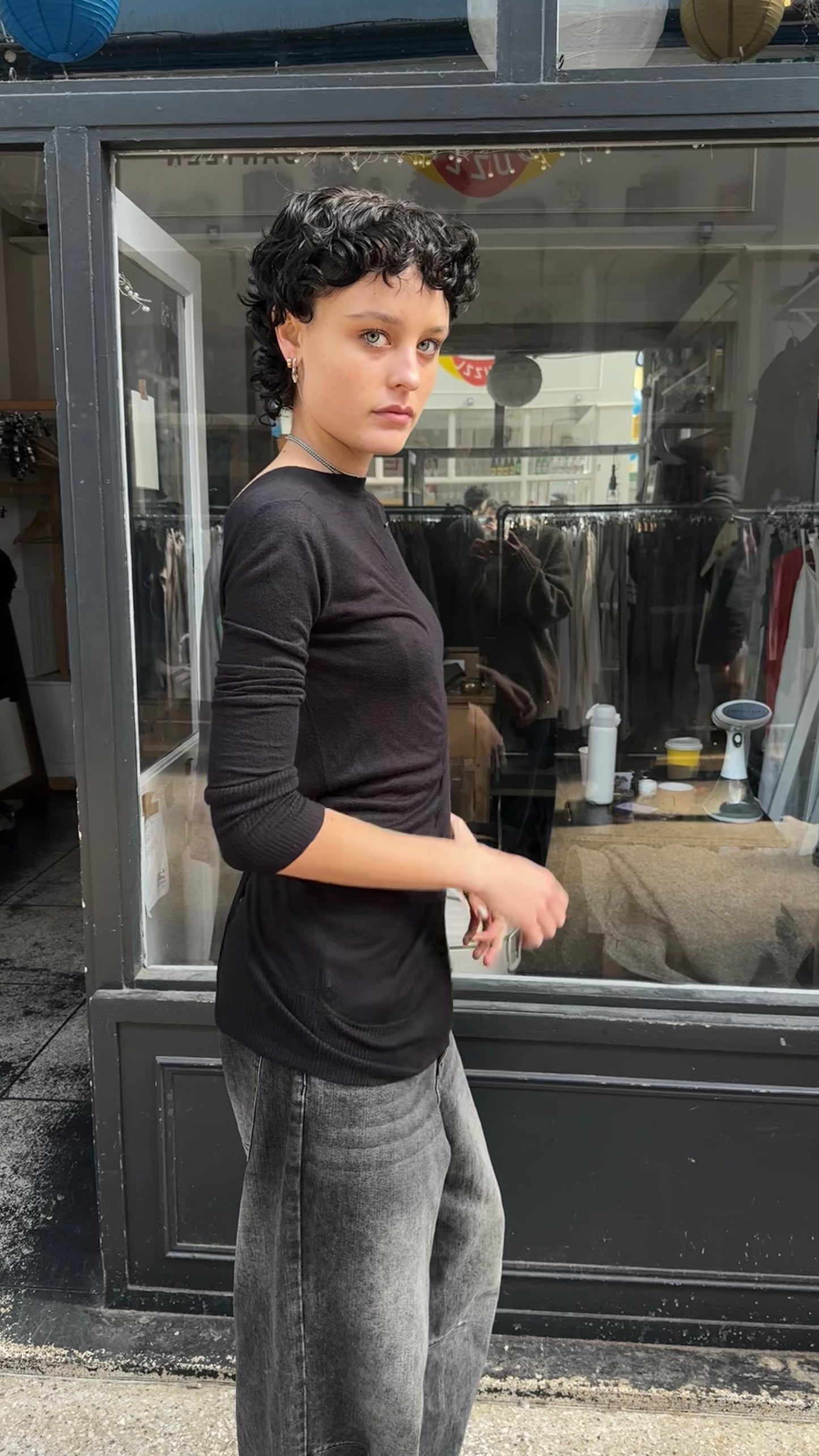 Black cardigan