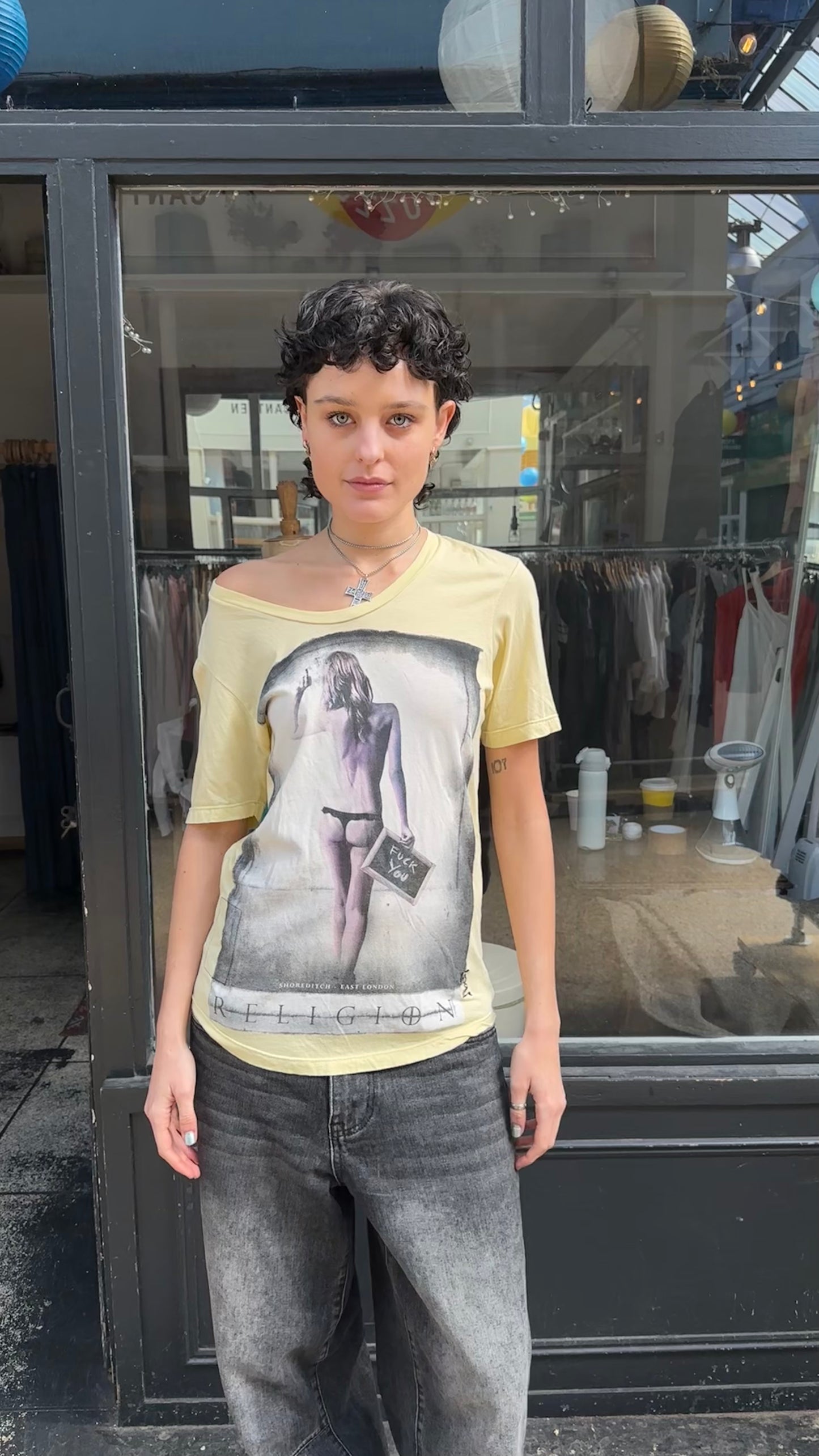 Yellow graphic slouchy Tshirt