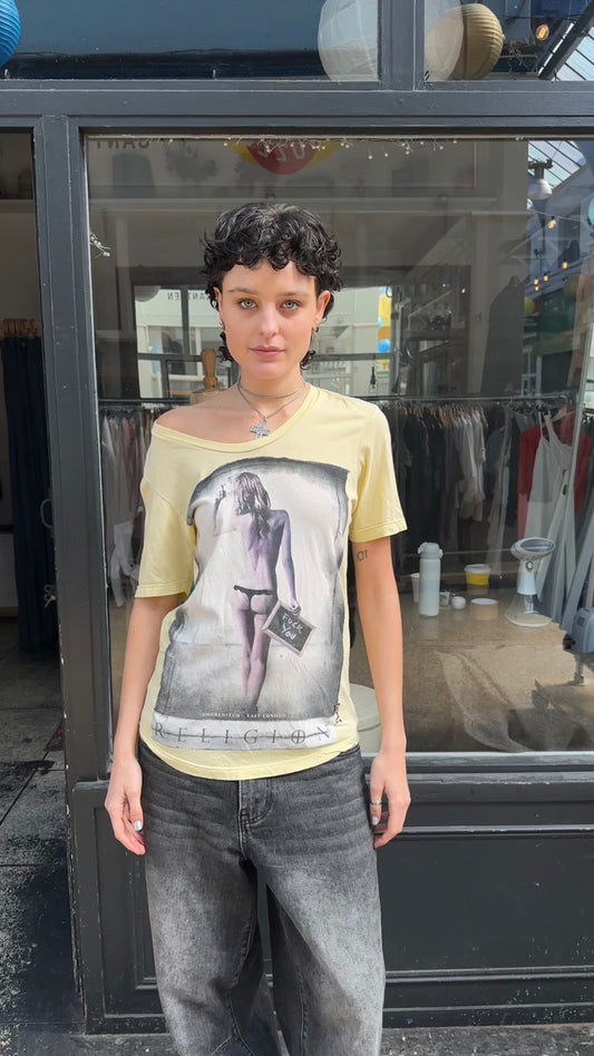 Yellow graphic slouchy Tshirt