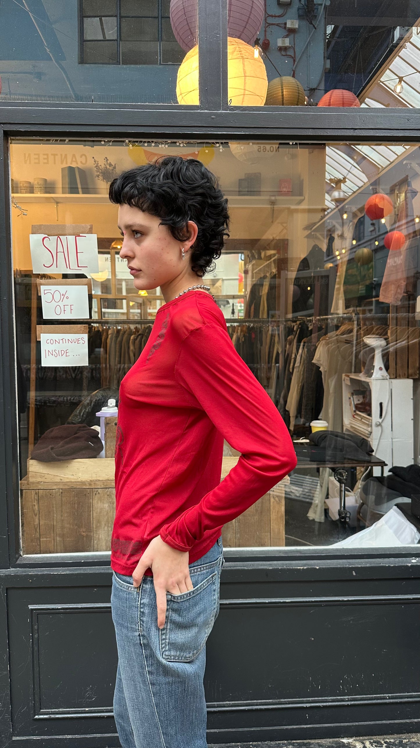 Vive maria red mesh long sleeve