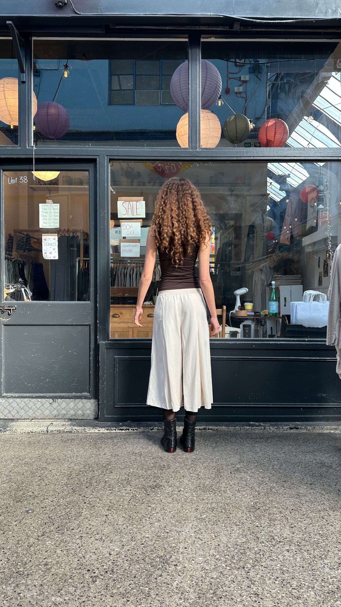 Cream cotton culottes