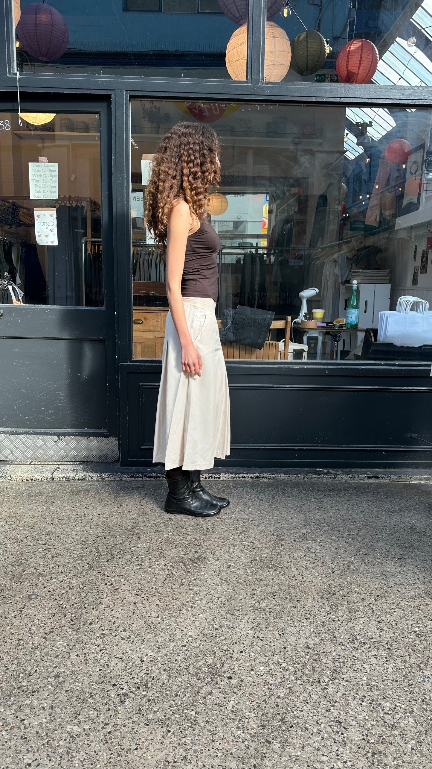 Cream cotton culottes