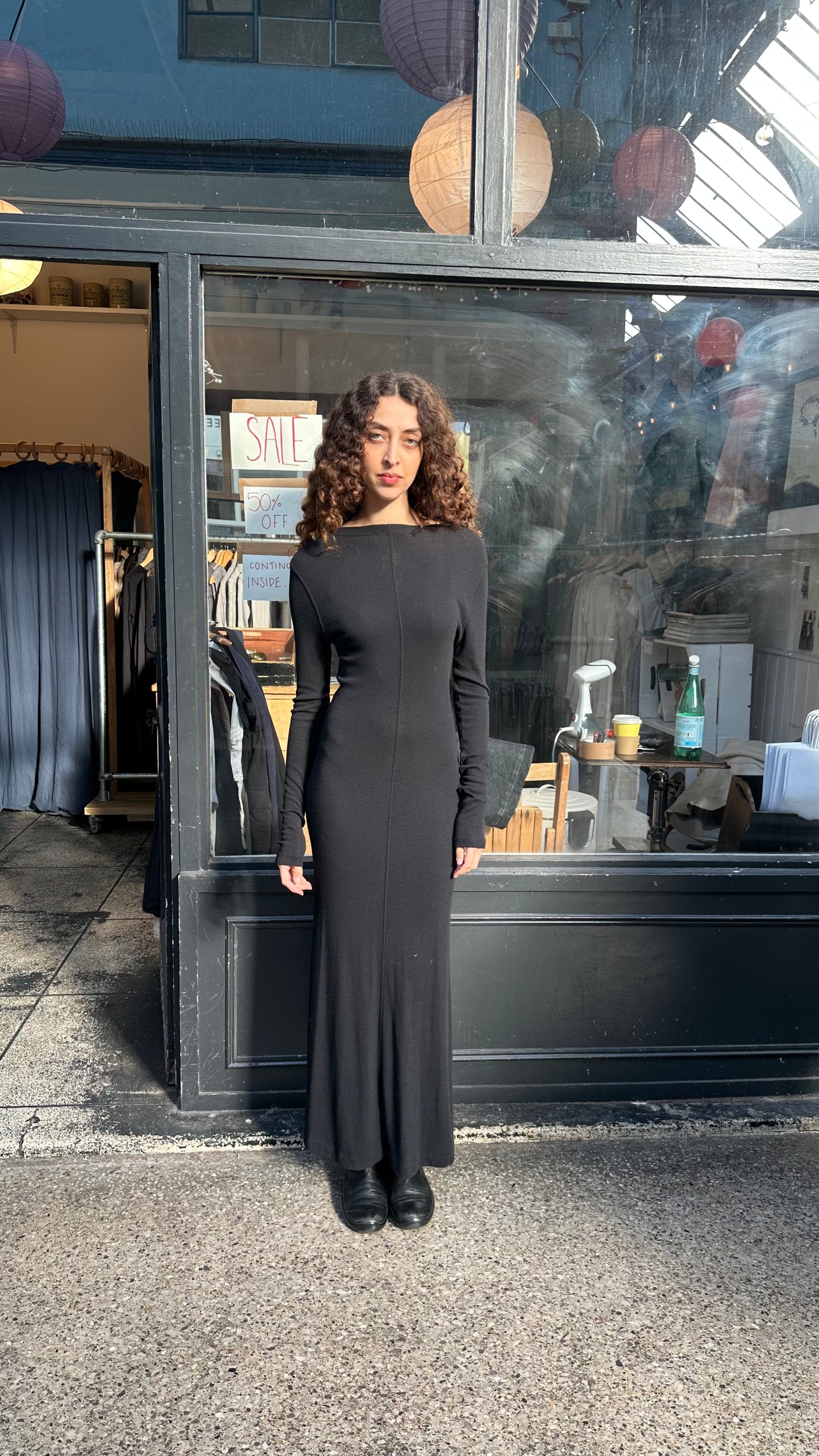 Maxi dress with buttons