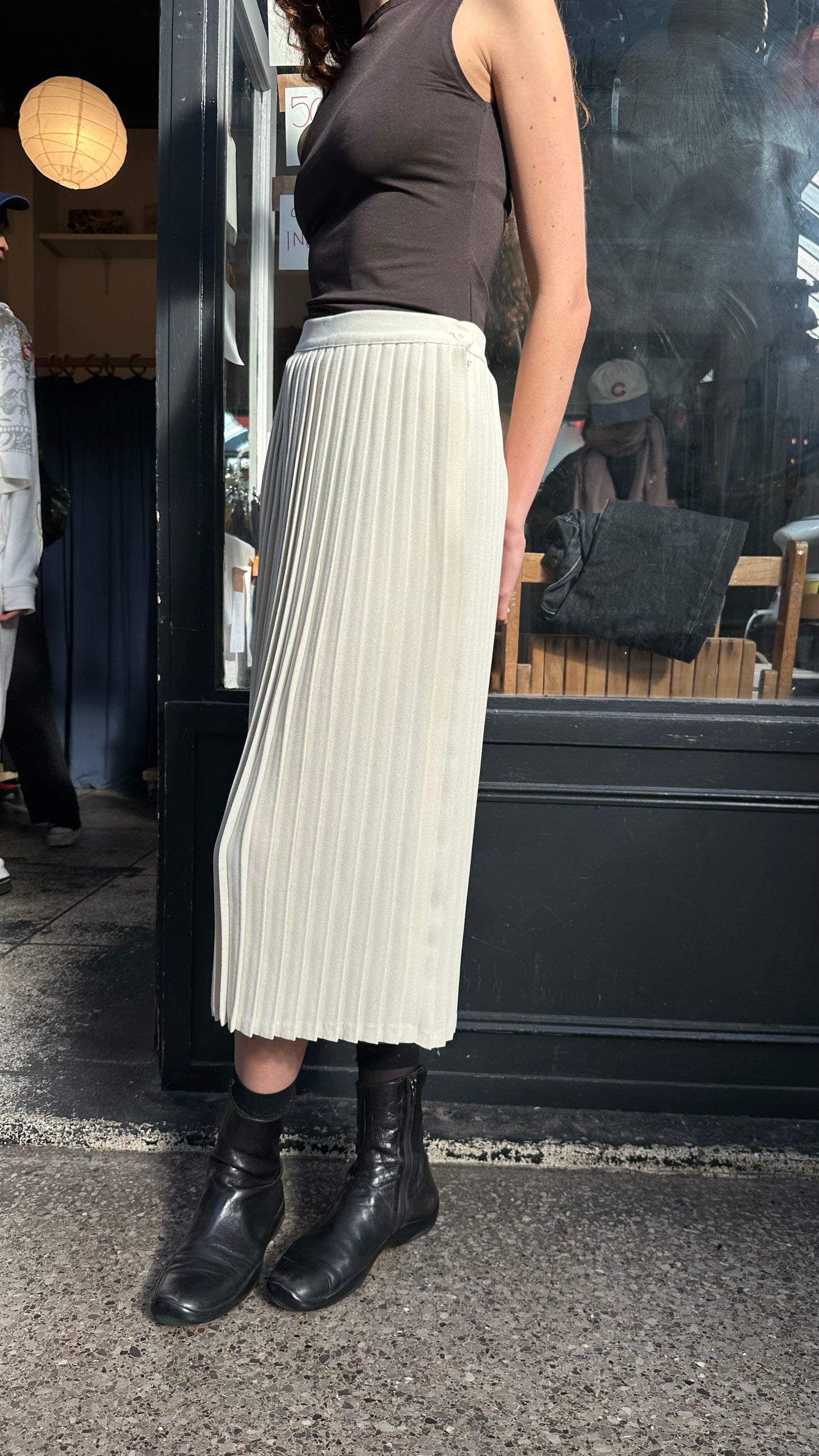 Pleated midi skirt
