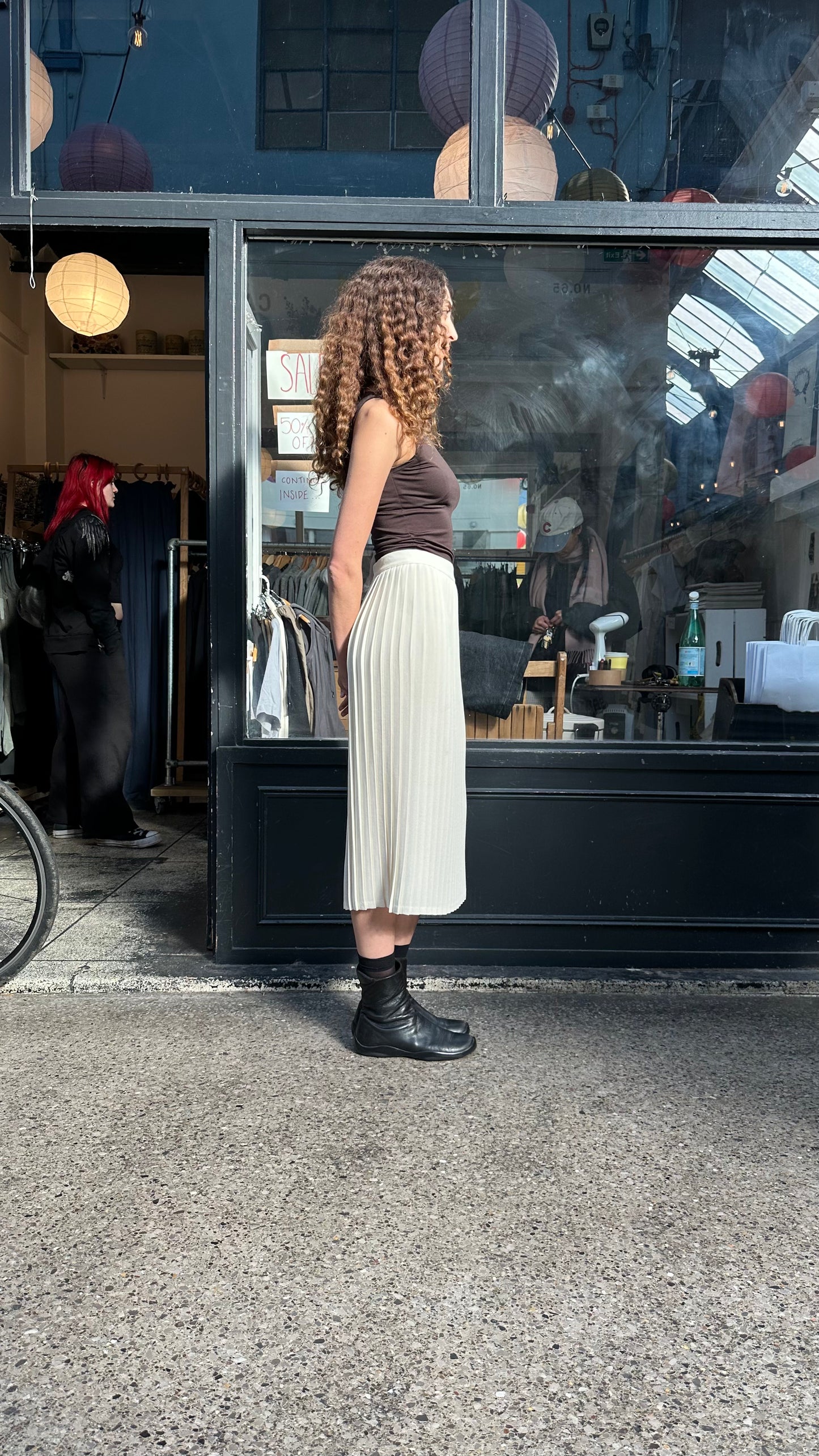 Pleated midi skirt