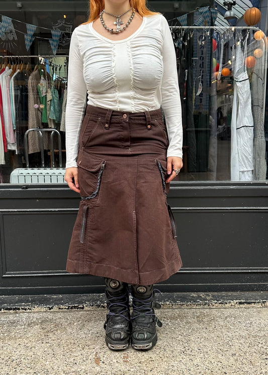 Cargo Midi Skirt with Straps