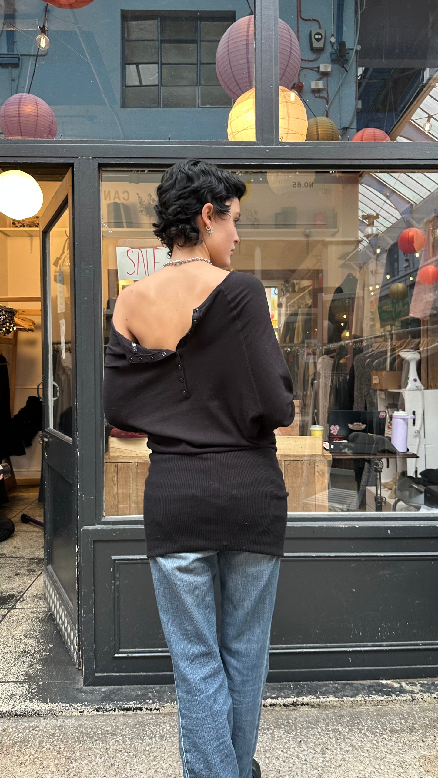 All Saints black slouchy dress