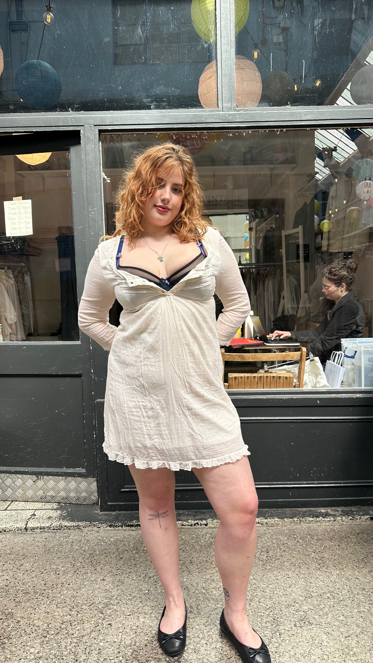 Cream cotton dress