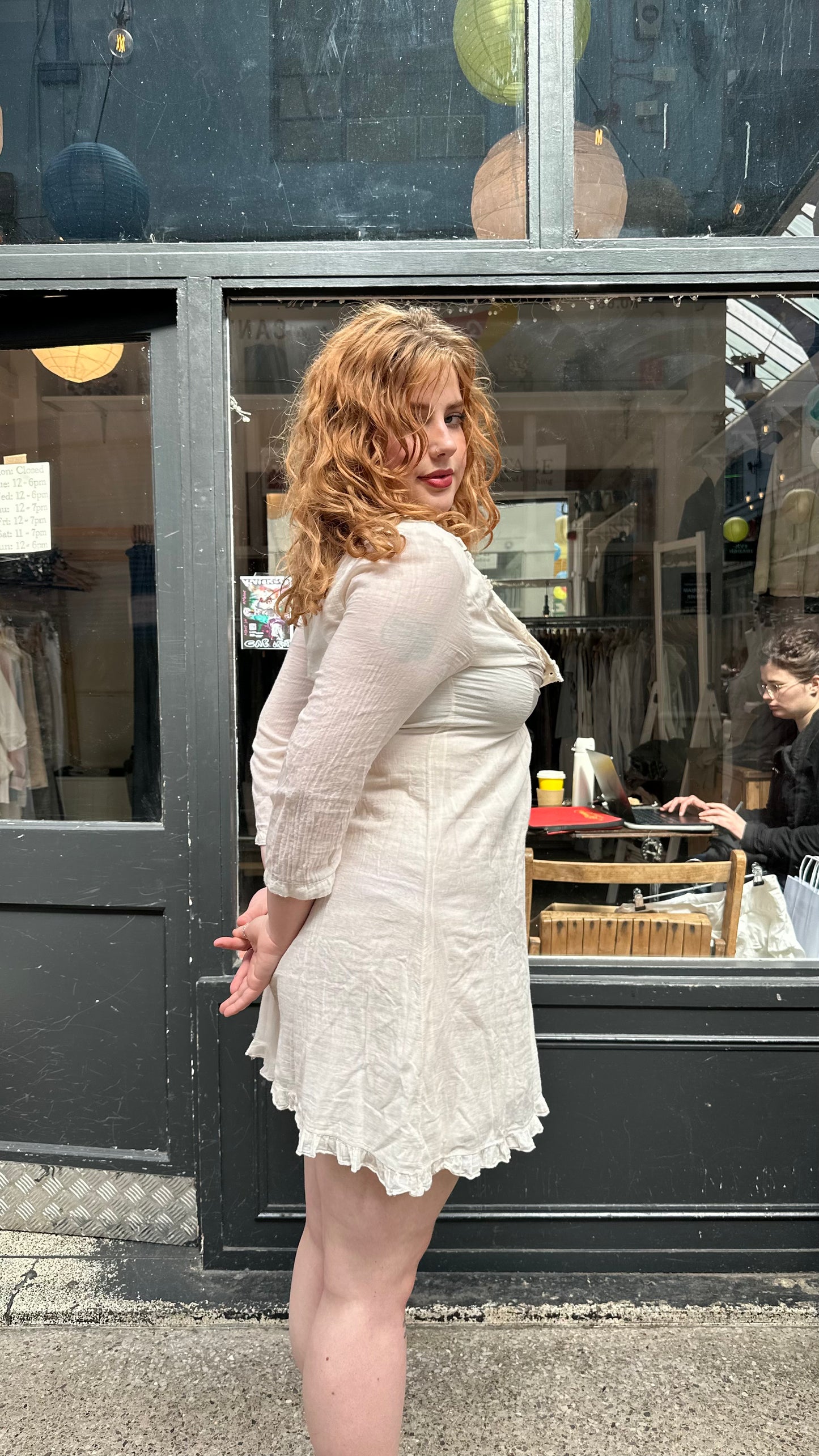 Cream cotton dress