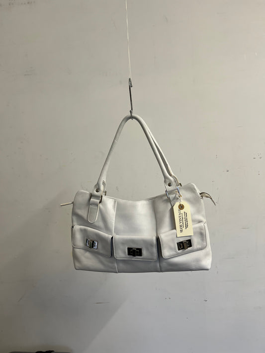 White leather bag