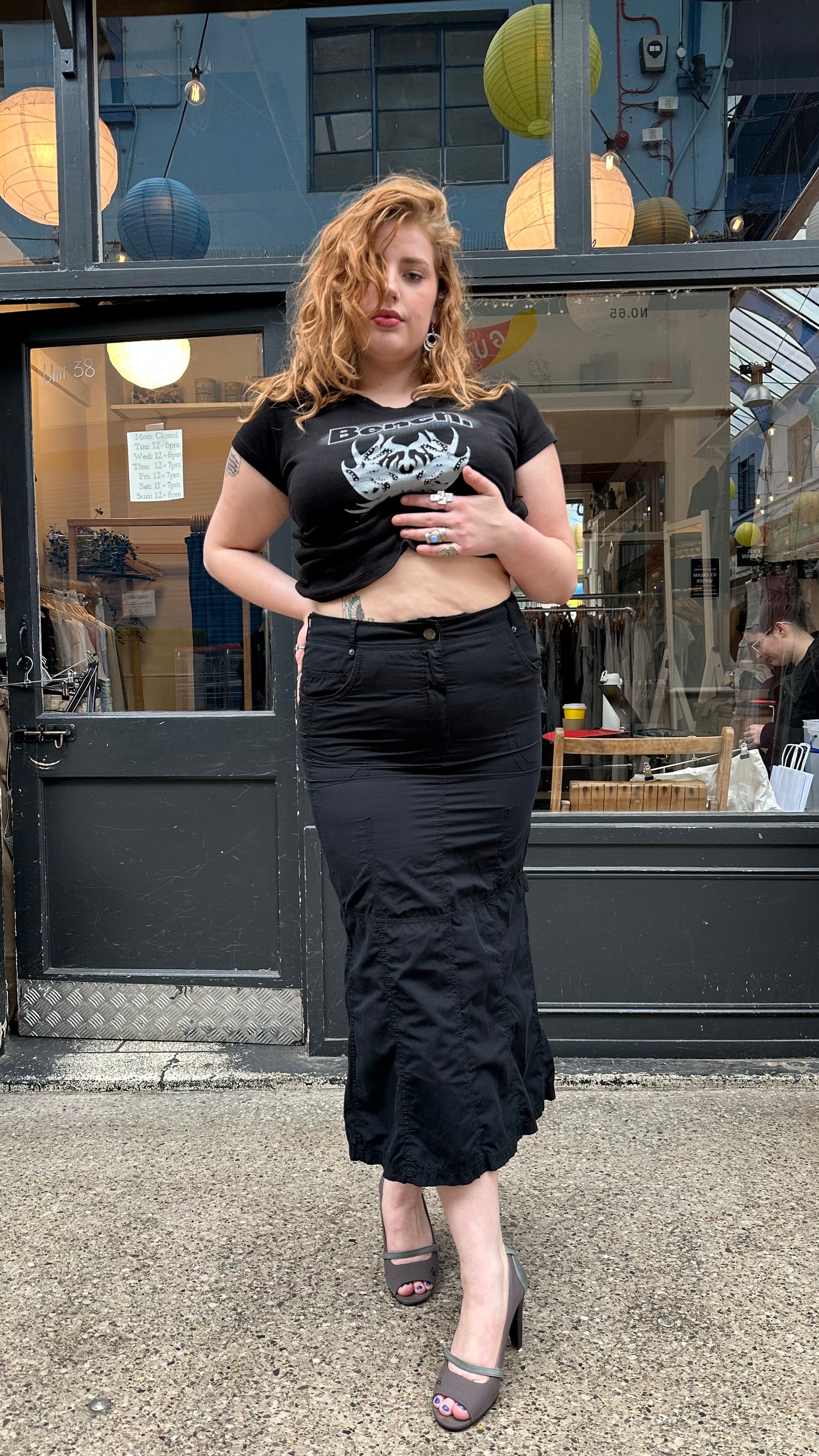 Black midi skirt