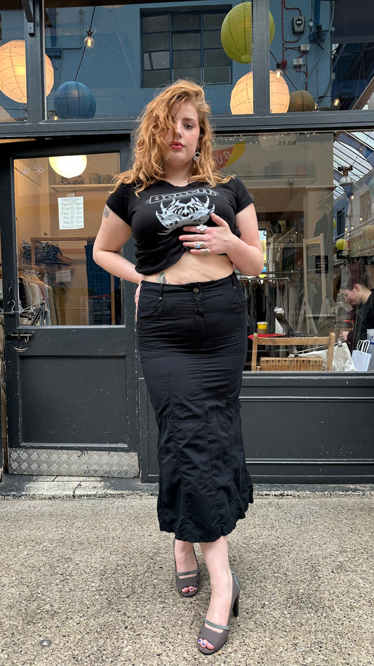 Black midi skirt