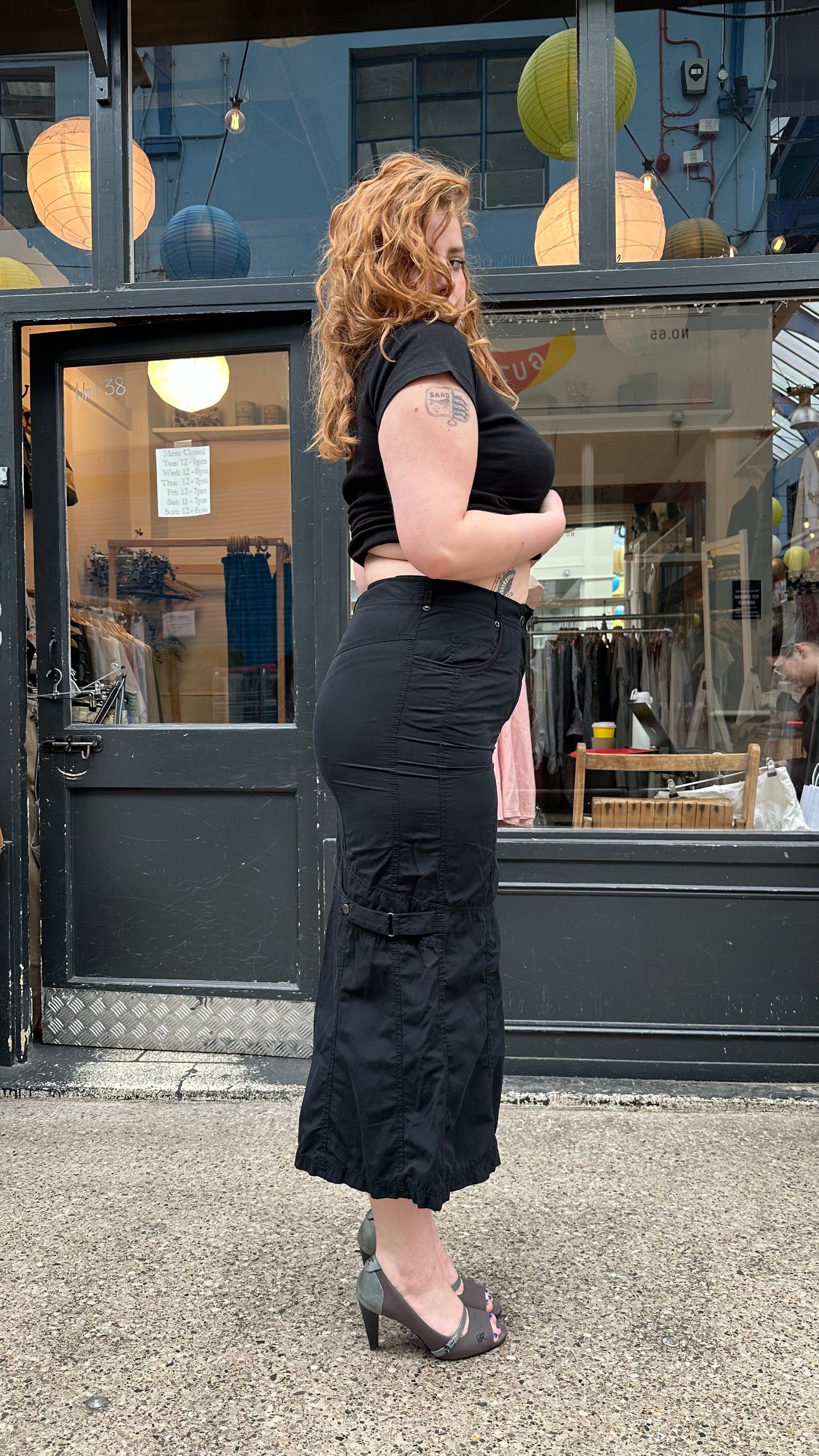 Black midi skirt