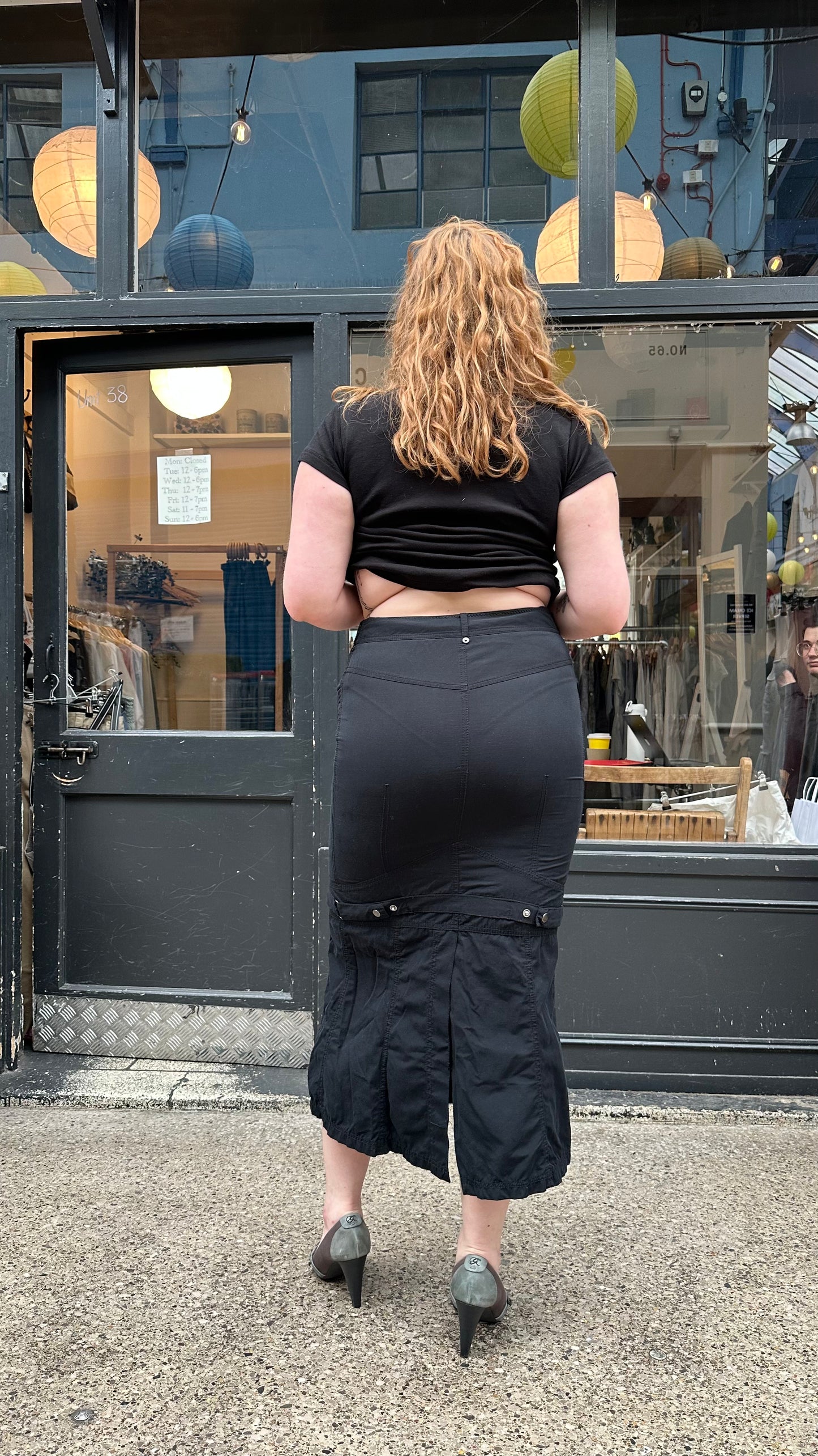 Black midi skirt