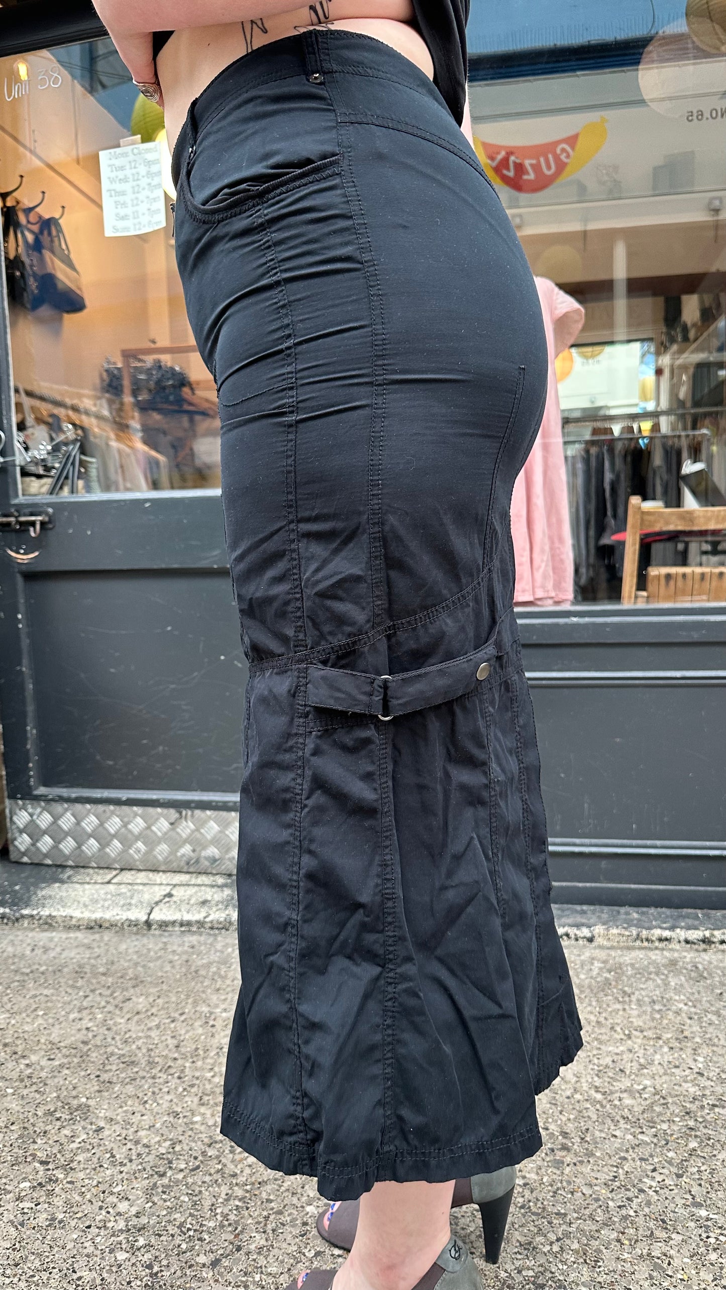 Black midi skirt